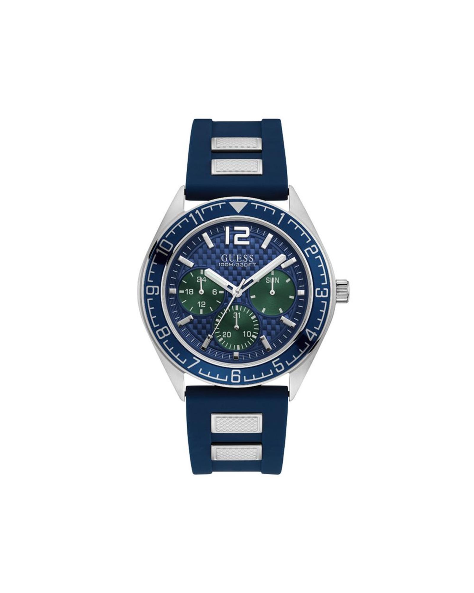 V539-GUW1167G1AC-202506170215-00 Guess Men's Blue Silicone Watch - One Size - Image 1
