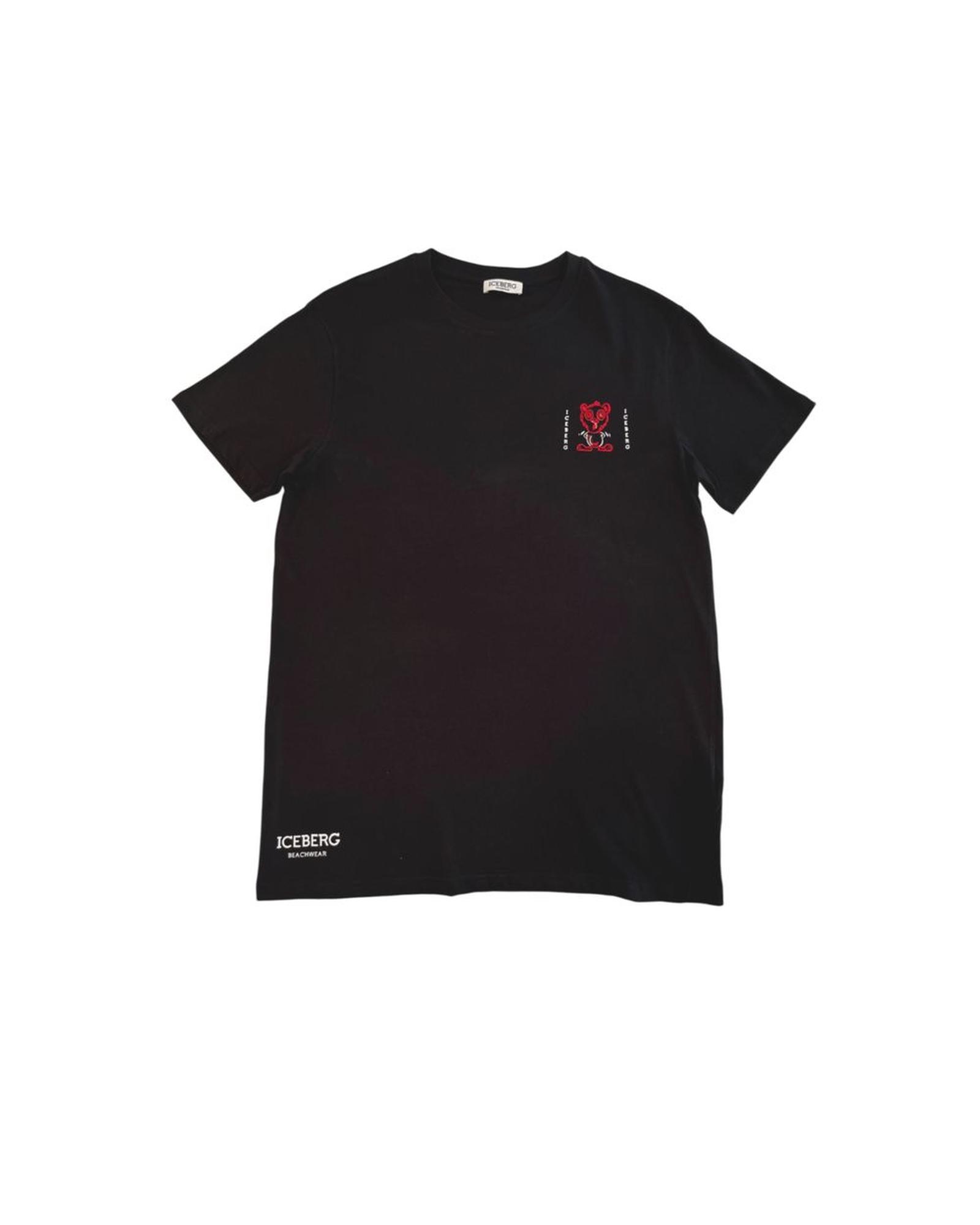 V539-IC-24786-L-202506170215-00 Iceberg Men's Black Cotton T-Shirt - L - Image 1