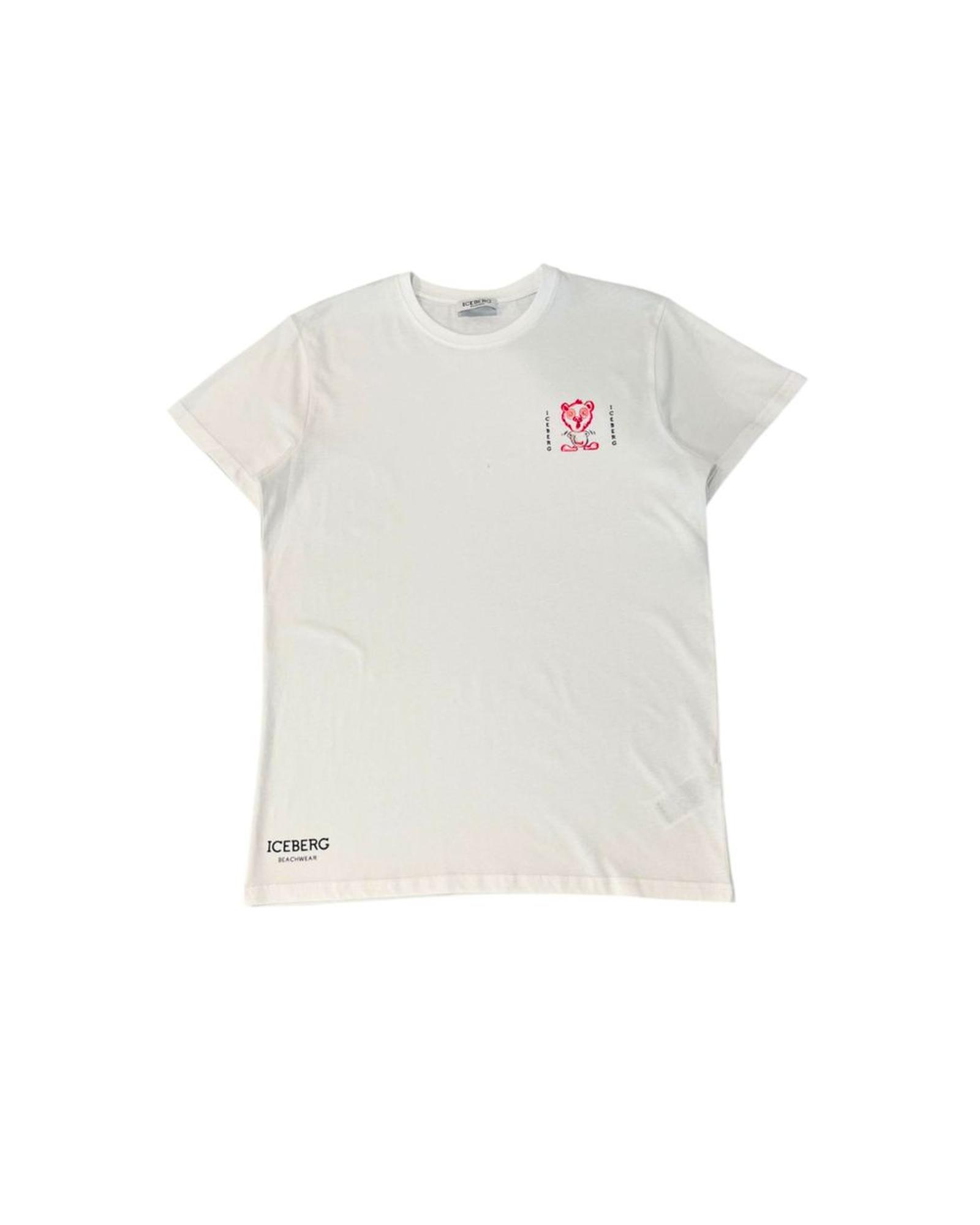 V539-IC-24787-S-202506170217-00 Iceberg Men's White Cotton T-Shirt - S - Image 1