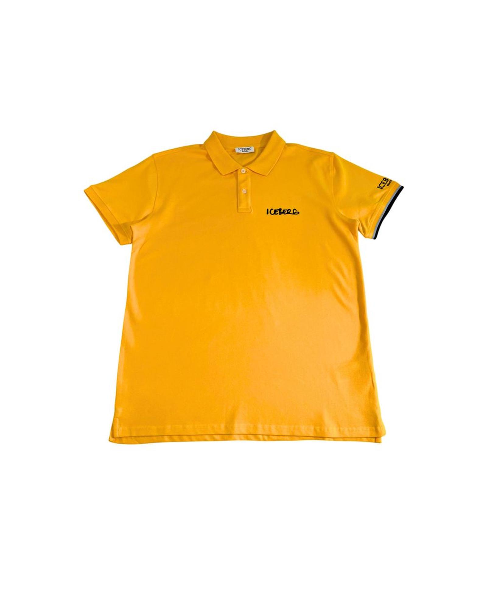 V539-IC-24789-XXL-202506170221-00 Iceberg Men's Yellow Cotton Polo Shirt - 2XL - Image 1