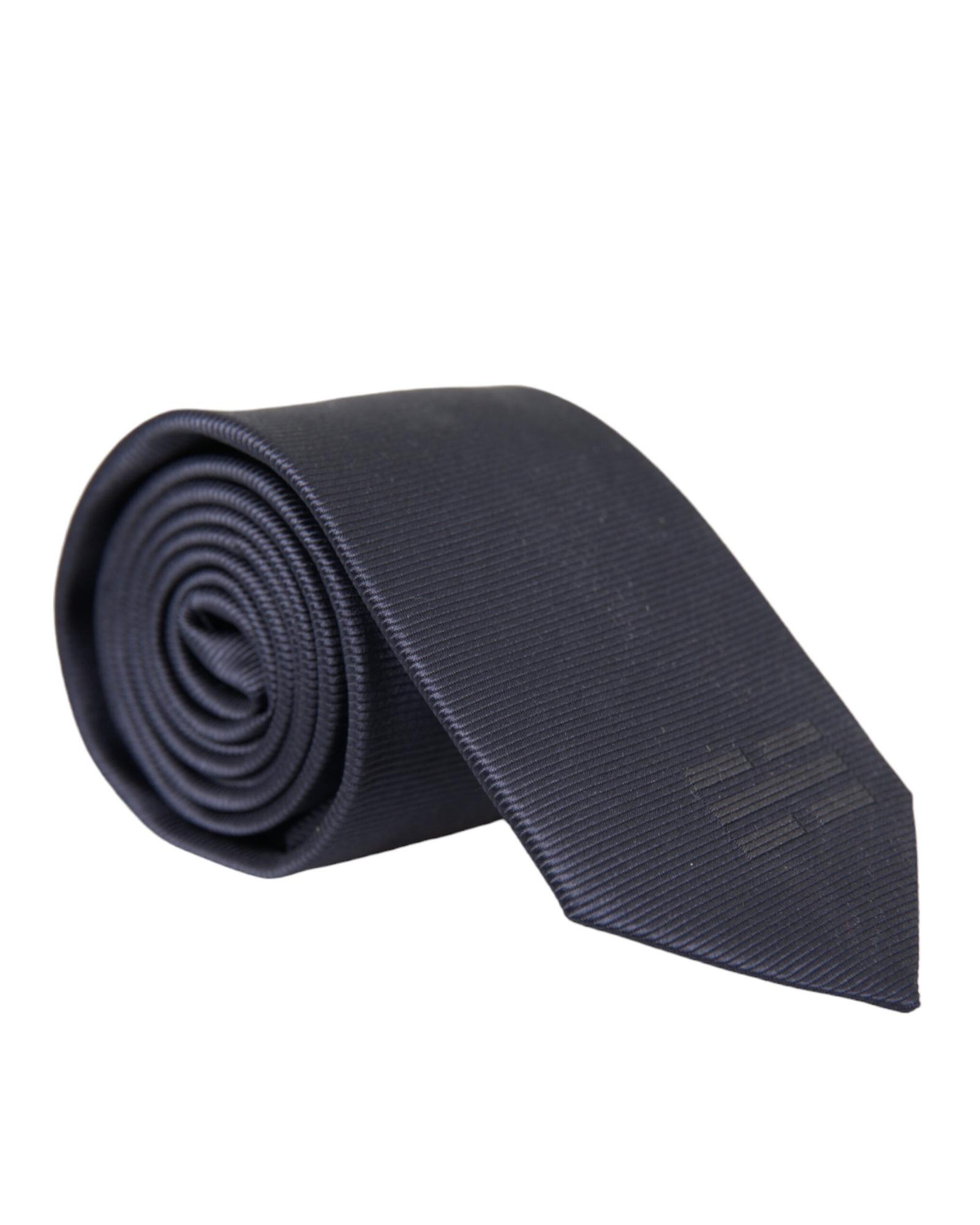 V539-KRA3295-202506170454-00 Dolce & Gabbana Men's Blue Solid Silk Adjustable Tie - One Size - Image 1