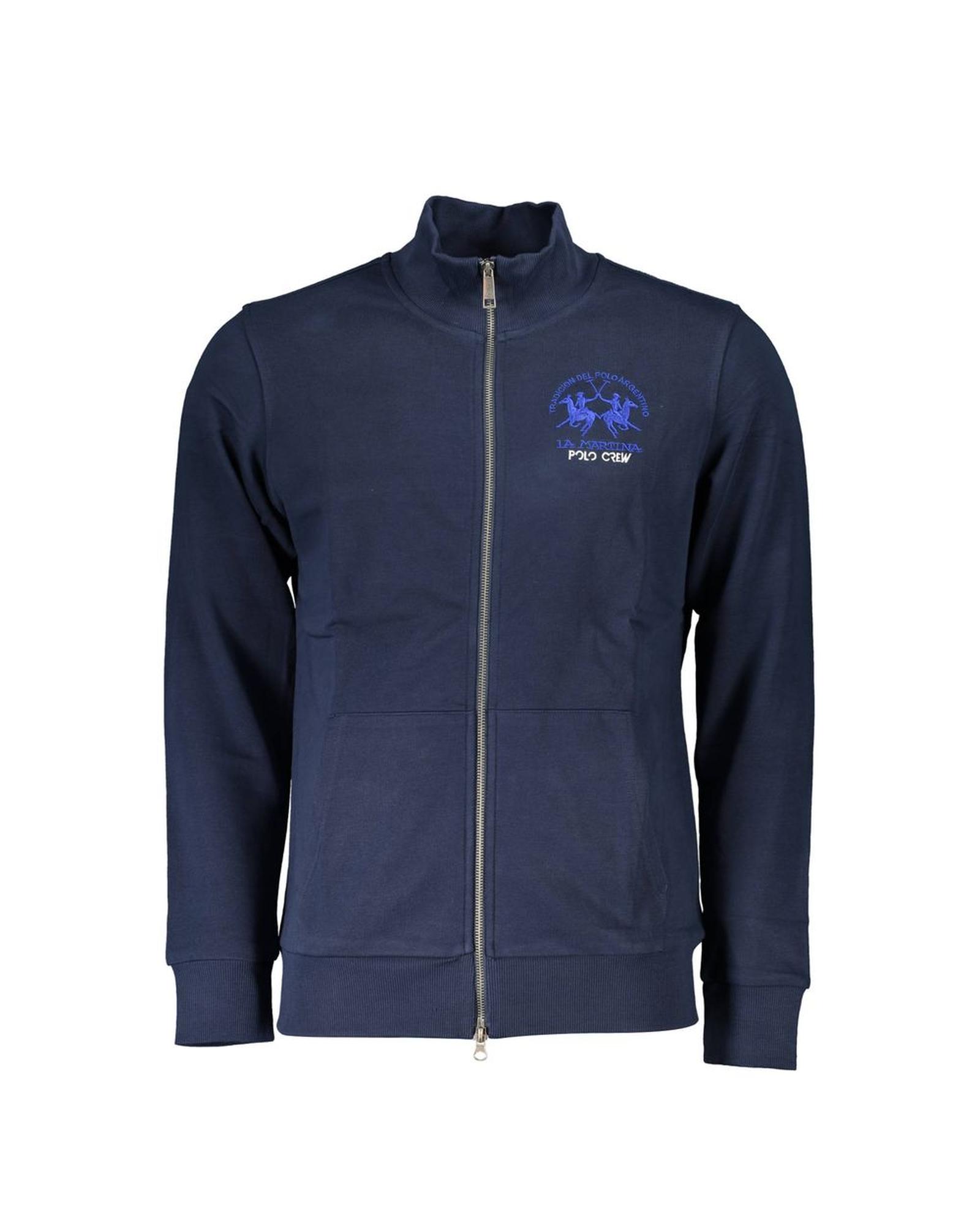V539-LA-21509-M-202506170642-00 La Martina Men's Blue Cotton Sweater - M - Image 1