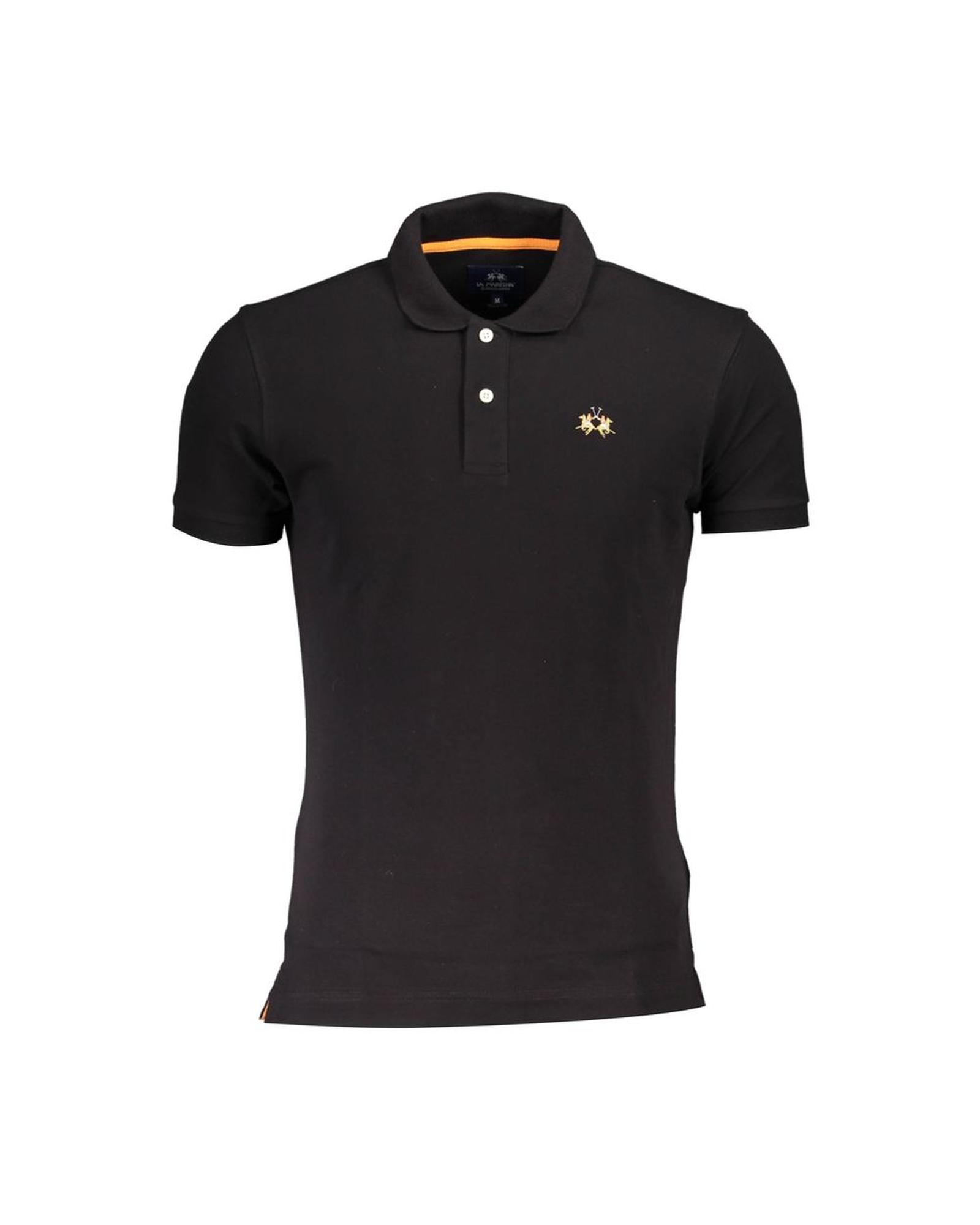 V539-LA-26401-S-202506170706-00 La Martina Men's Black Cotton Polo Shirt - S - Image 1