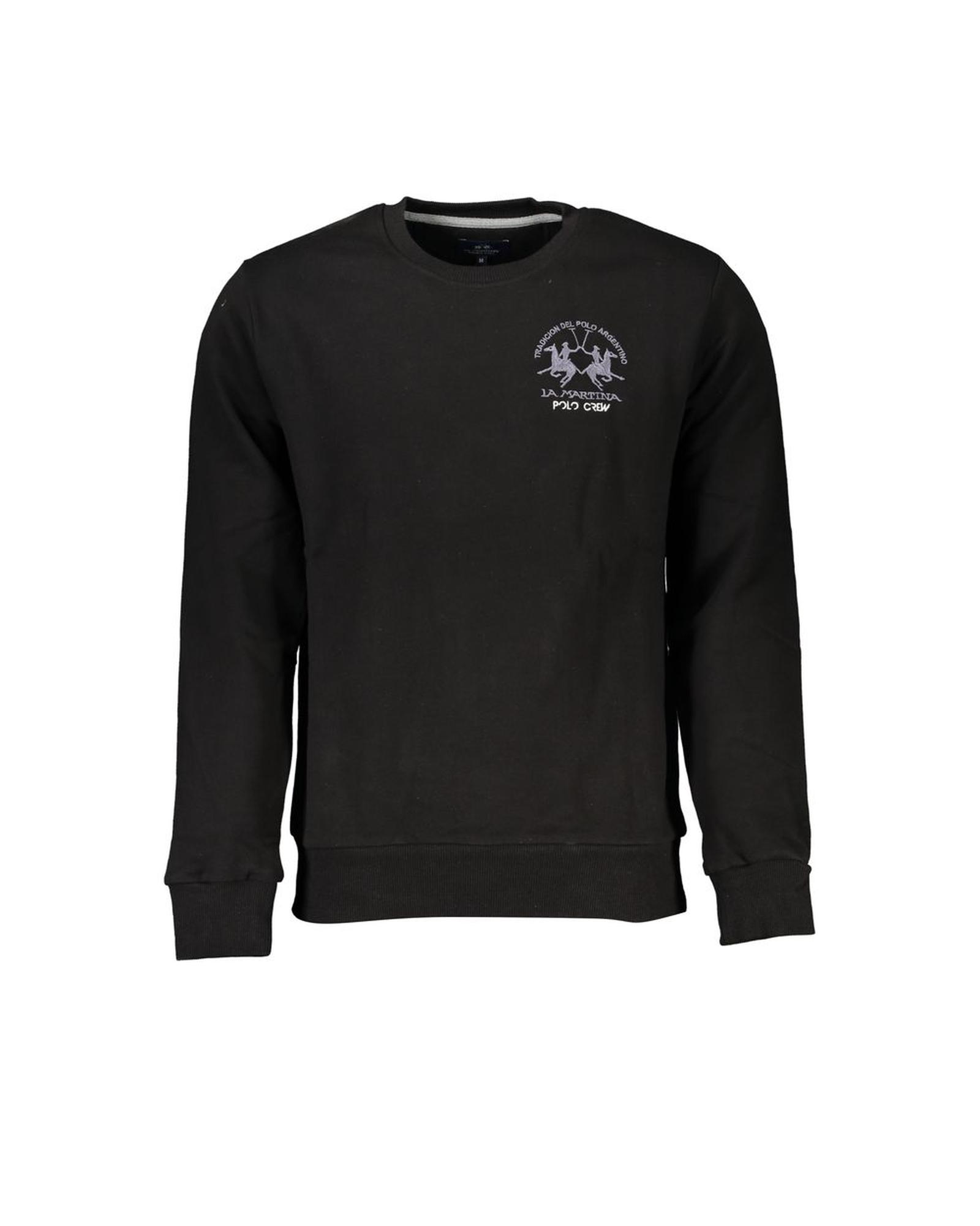 V539-LA-27010-M-202506170707-00 La Martina Men's Black Cotton Sweater - M - Image 1