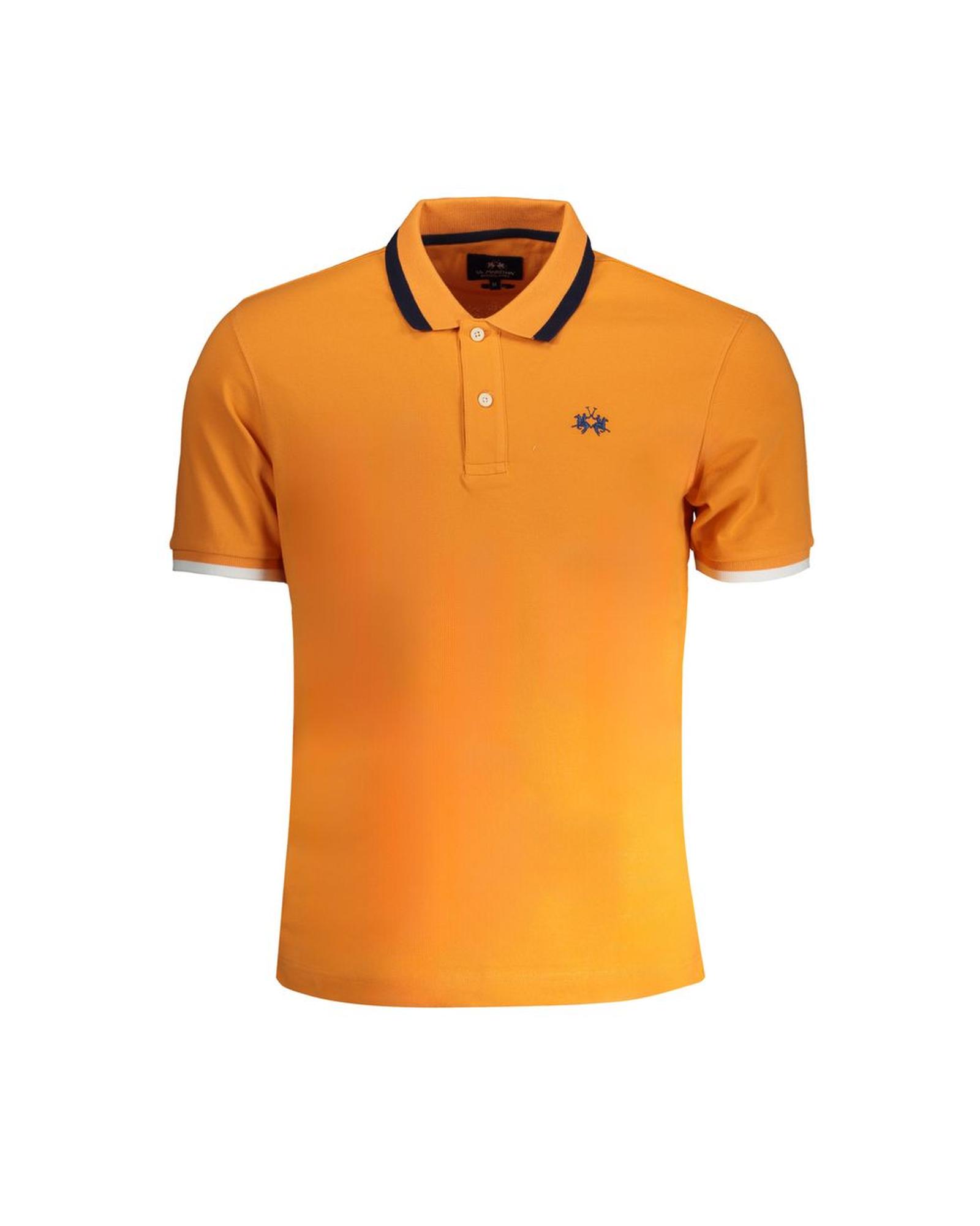 V539-LA-30448-M-202506170516-00 La Martina Men's Orange Cotton Polo Shirt - M - Image 1