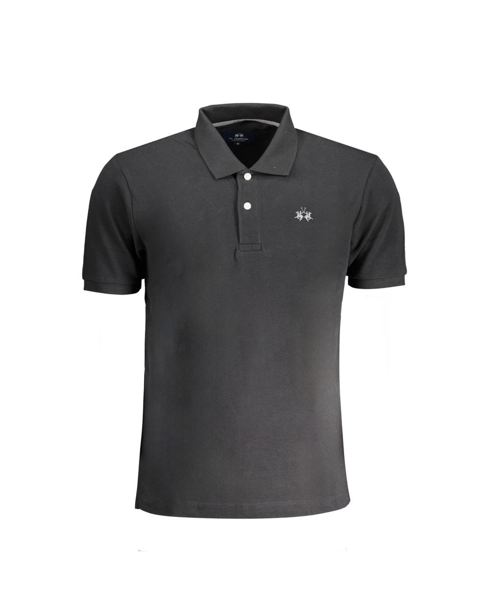 V539-LA-30465-L-202506170530-00 La Martina Men's Black Cotton Polo Shirt - L - Image 1