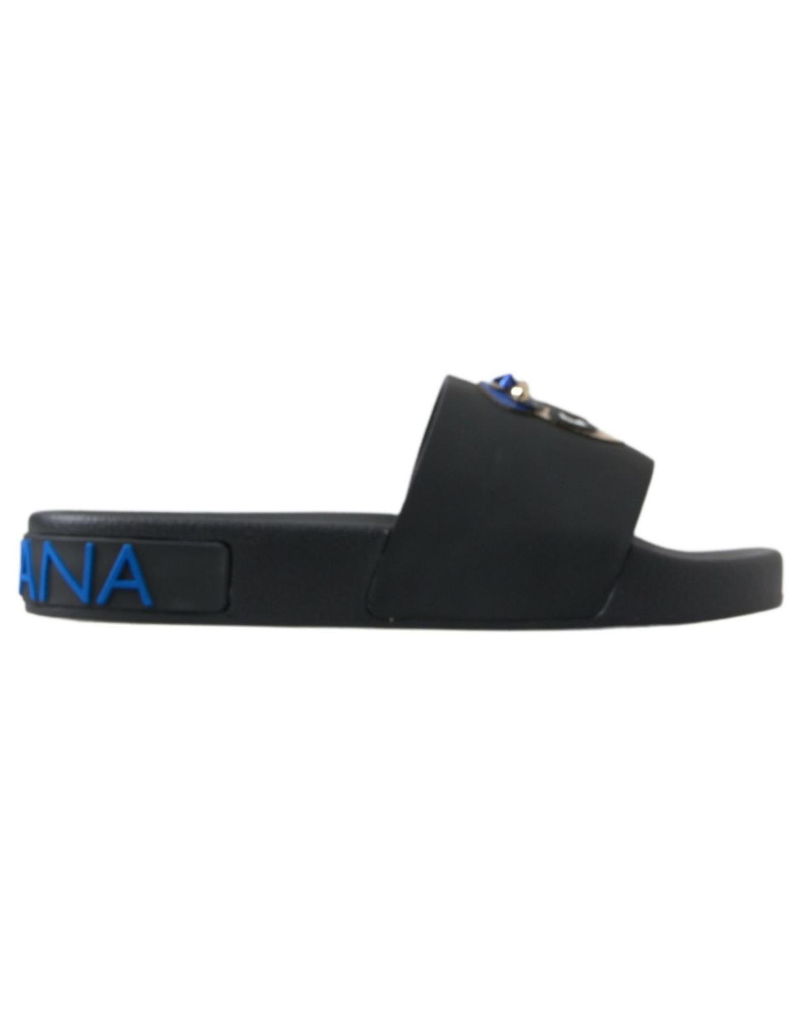 V539-LA10216-37-169409-00 Dolce & Gabbana Women's Black Slides Sandals Beach Saint Barth Shoes - 37 EU - Image 1