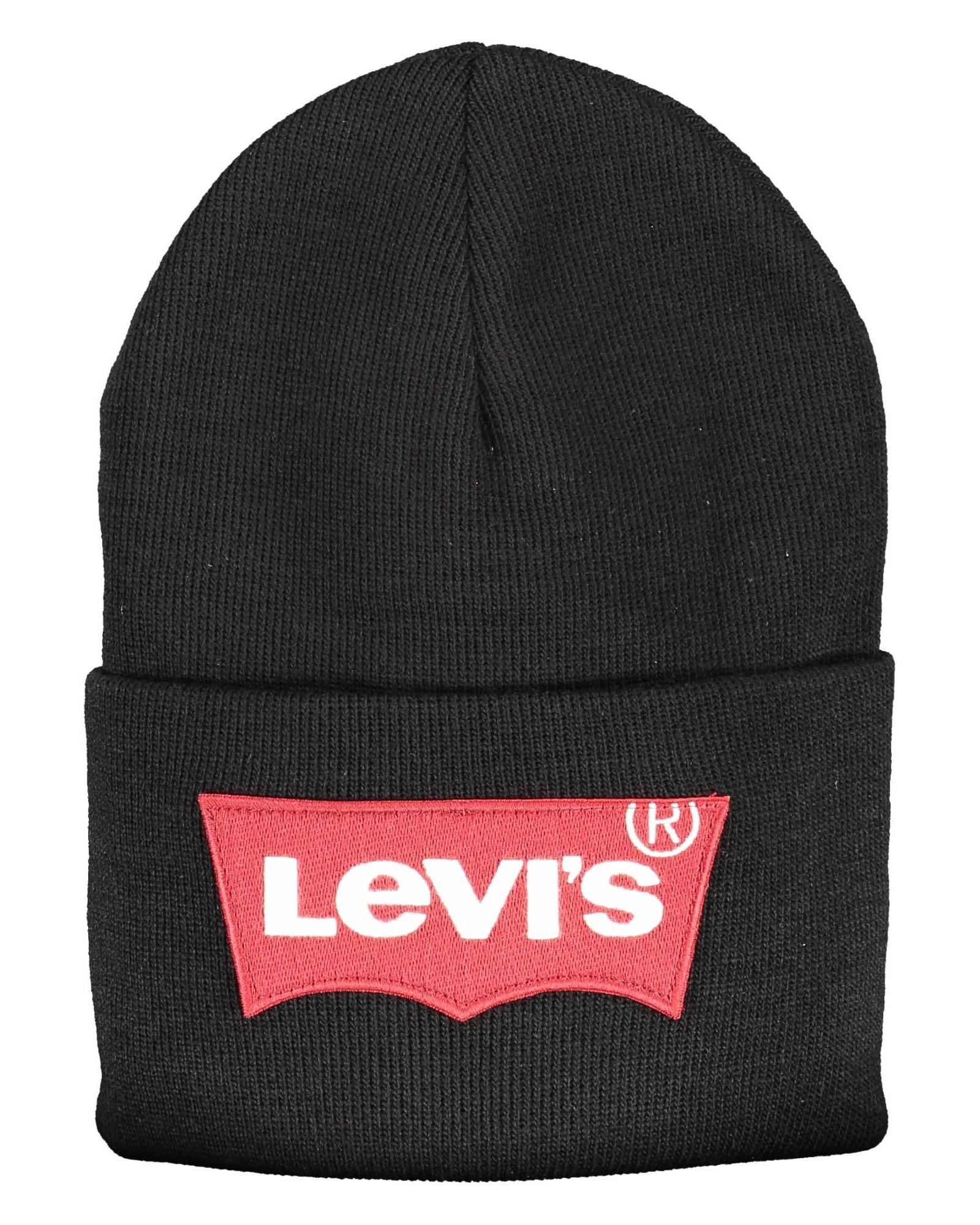 V539-LE-16086-202506170640-00 Levi's Men's Sleek Black Acrylic Logo Cap - One Size - Image 1