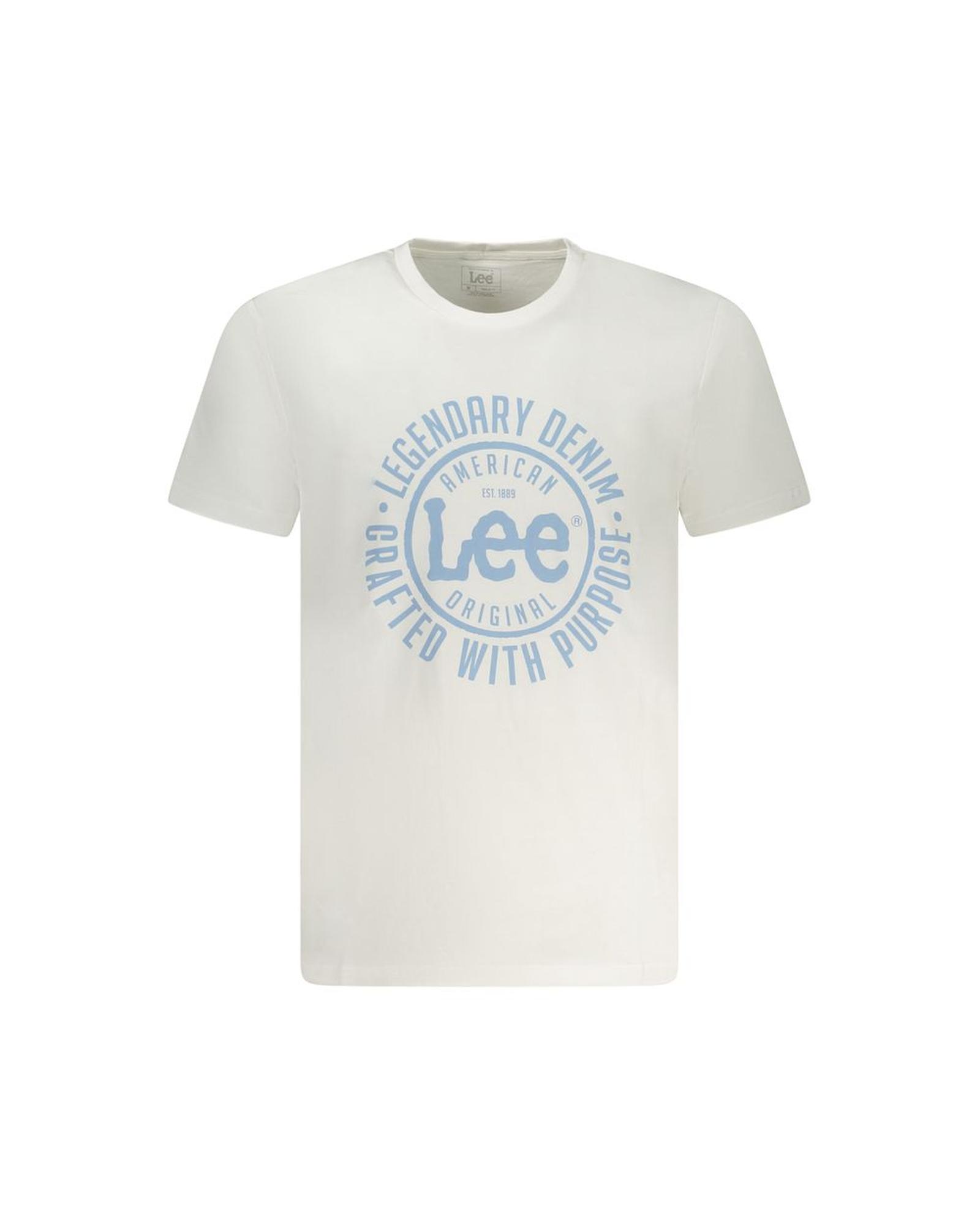 V539-LE-35369-L-202506170720-00 Lee Men's White Cotton T-Shirt - L - Image 1