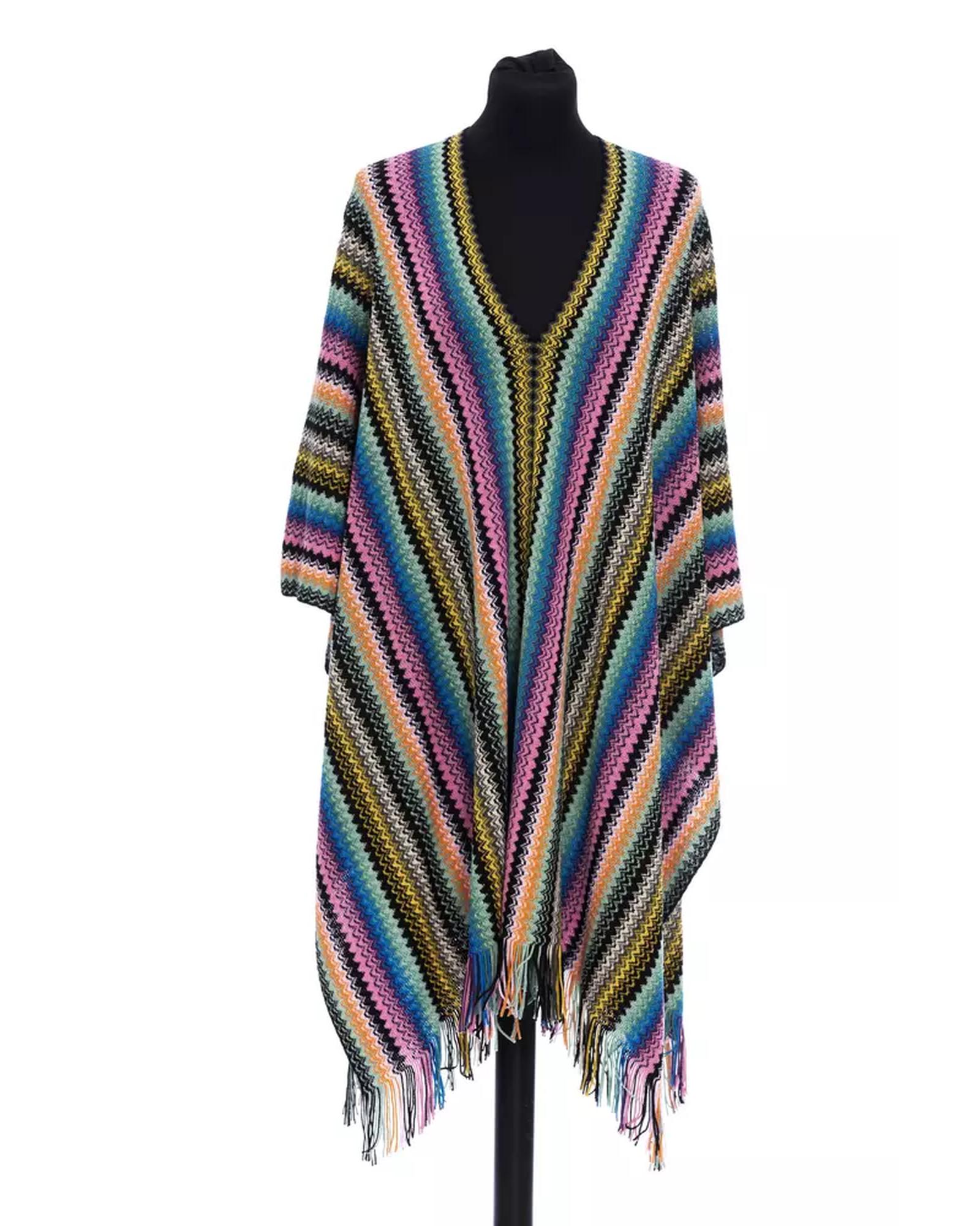 V539-MI-22223-UNISEX-202506170911-00 Missoni Women's Multicolor Wool Poncho - One Size - Image 1