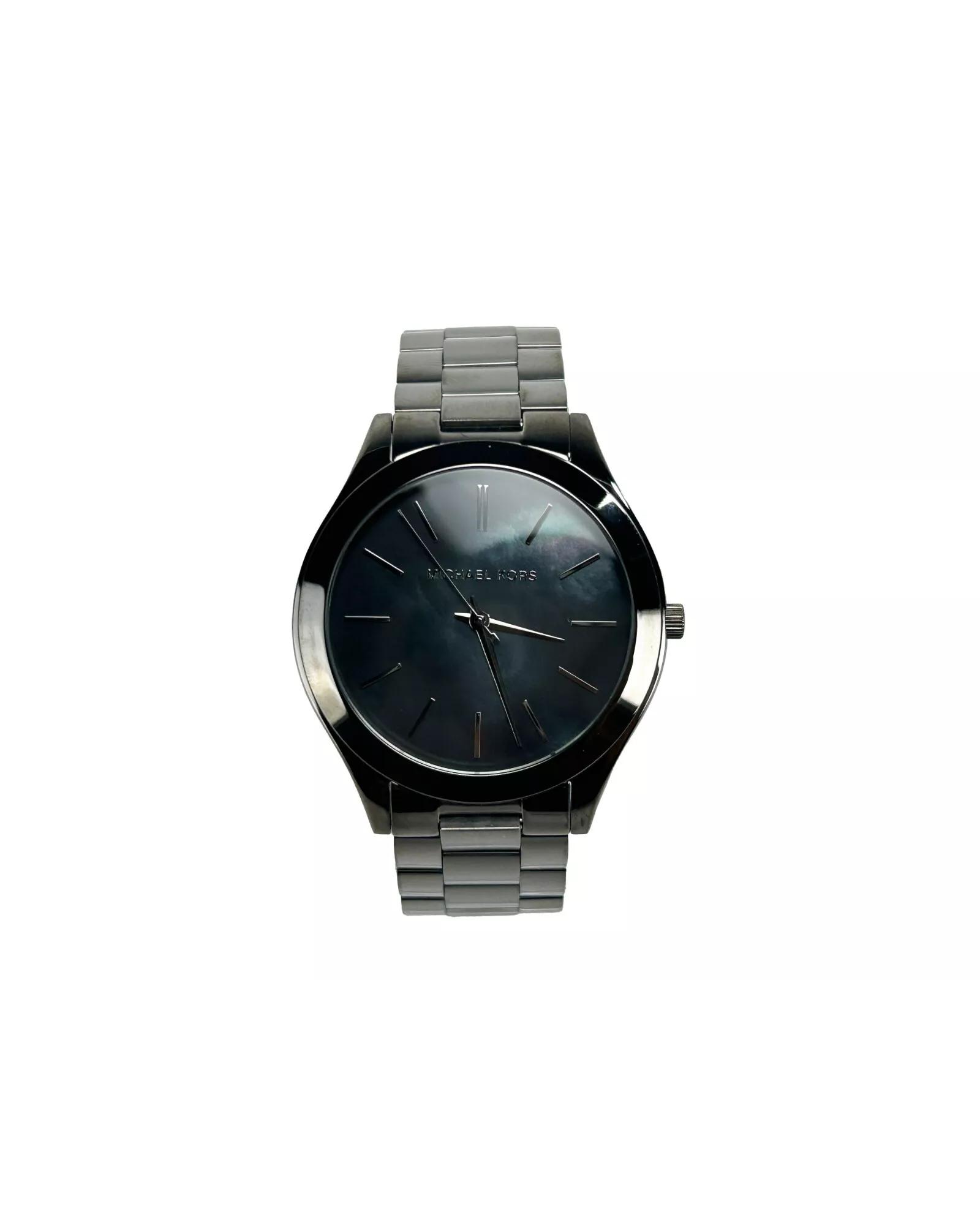 V539-MK3413-202506170925-00 Michael Kors Unisex's Slim Runway Gun Metal Stainless Steel Watch MK3413 - One Size - Image 1