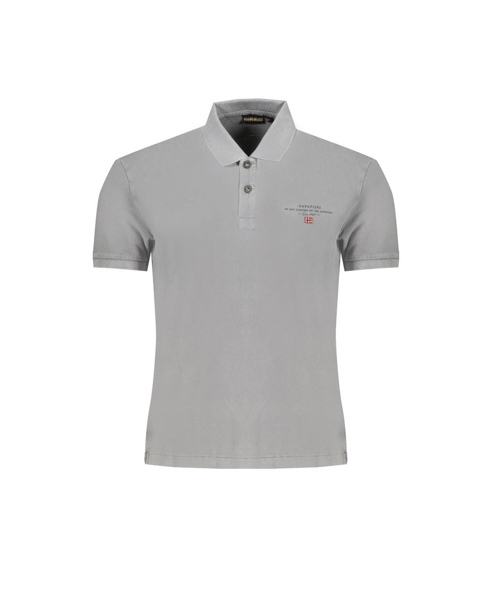 V539-NA-29376-S-202506171141-00 Napapijri Men's Gray Cotton Polo Shirt - S - Image 1