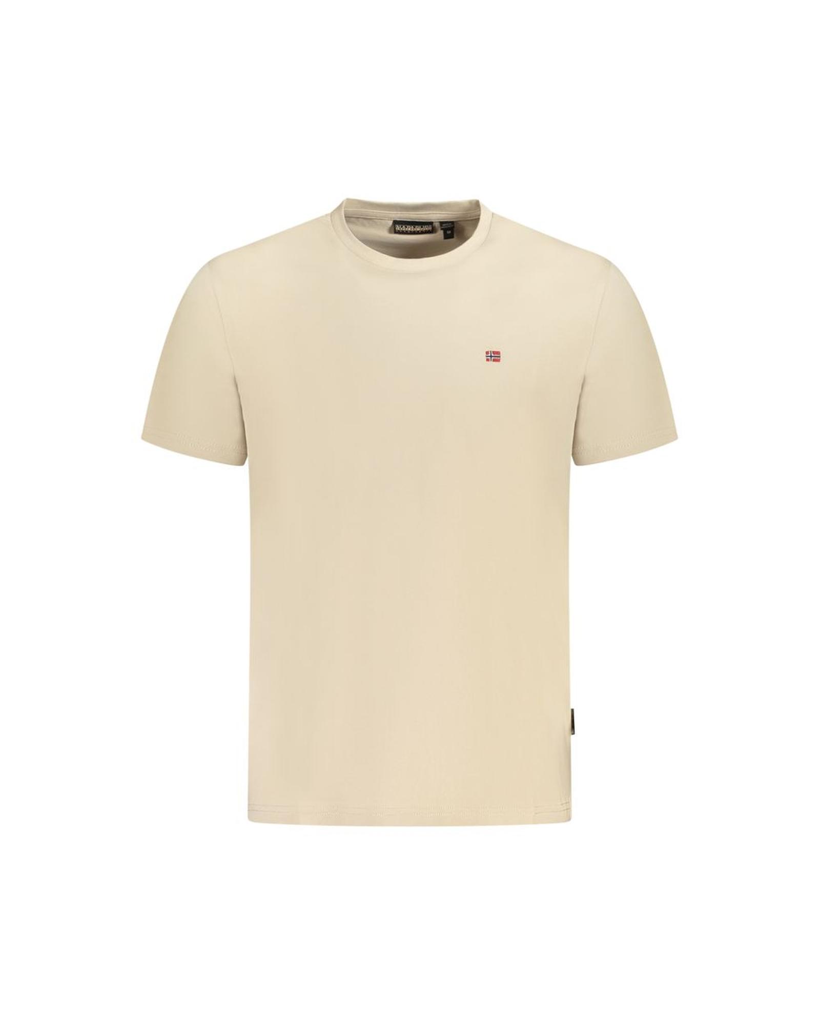 V539-NA-35679-M-202506171246-00 Napapijri Men's Beige Cotton T-Shirt - M - Image 1
