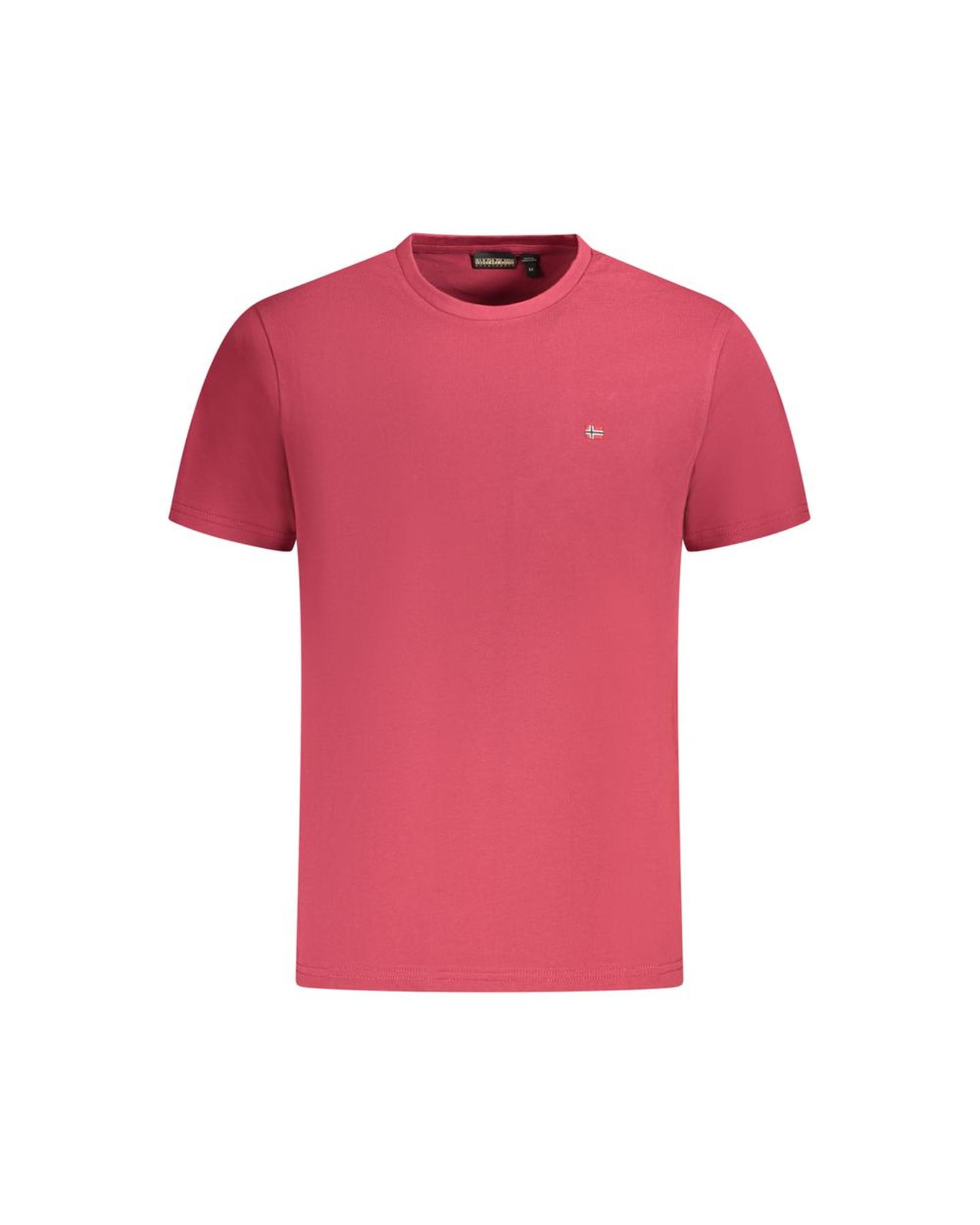 V539-NA-35699-XL-202506171326-00 Napapijri Men's Red Cotton T-Shirt - XL - Image 1