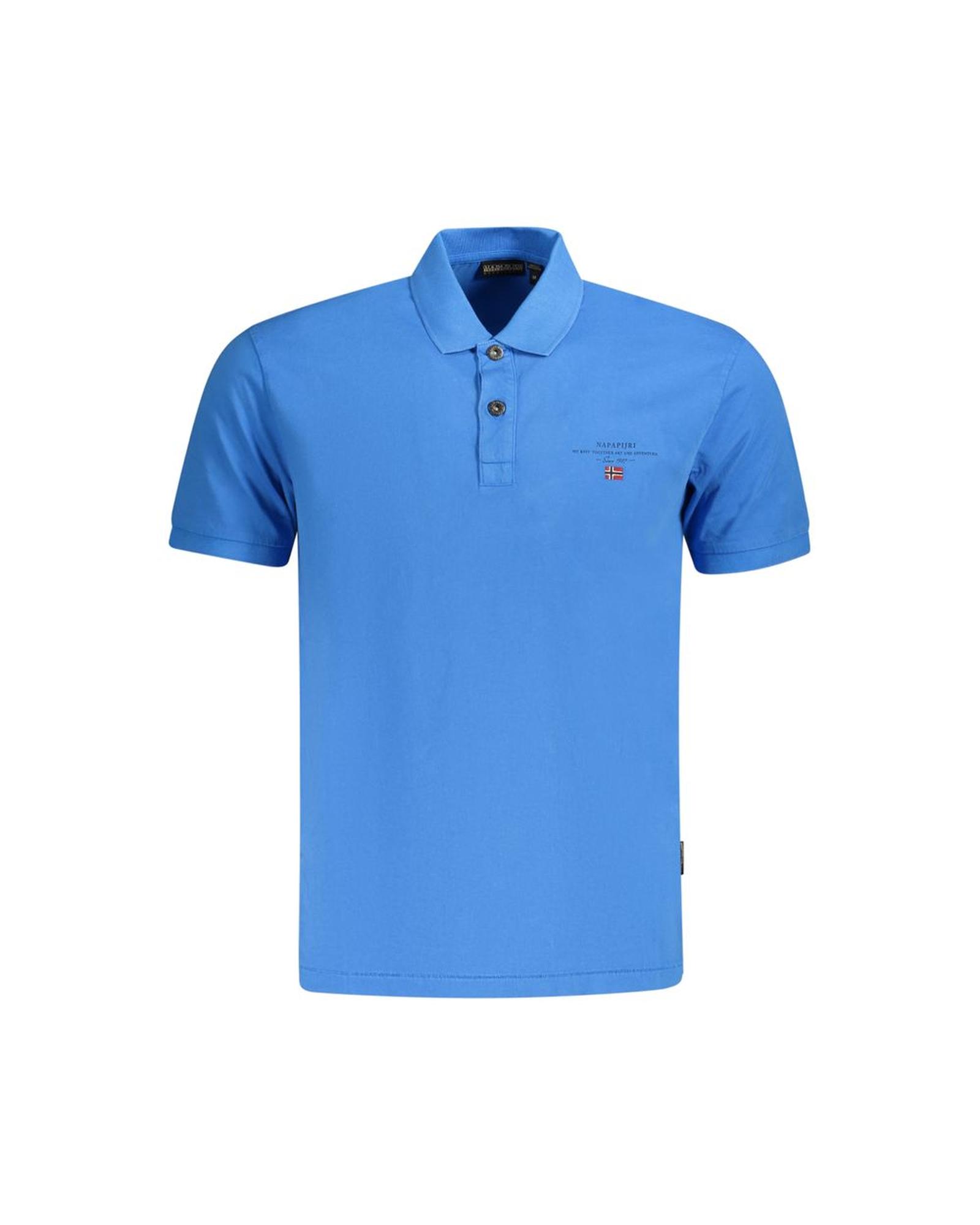 V539-NA-35704-L-202506171331-00 Napapijri Men's Blue Cotton Polo Shirt - L - Image 1