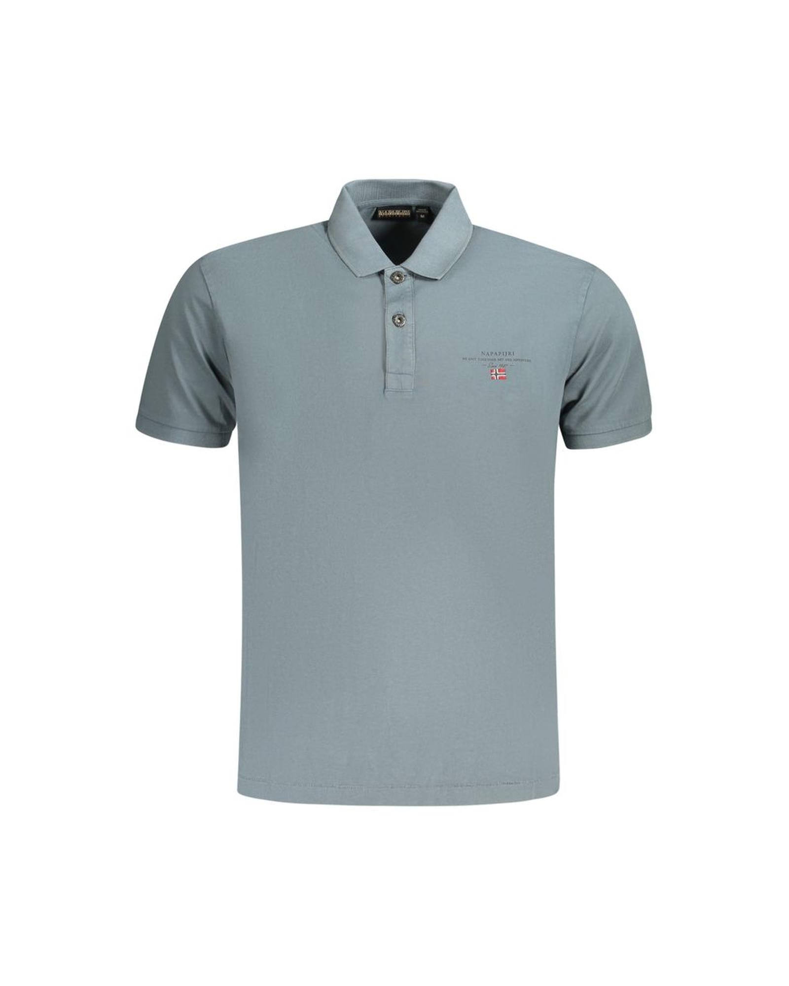 V539-NA-35714-S-202506171340-00 Napapijri Men's Gray Cotton Polo Shirt - S - Image 1