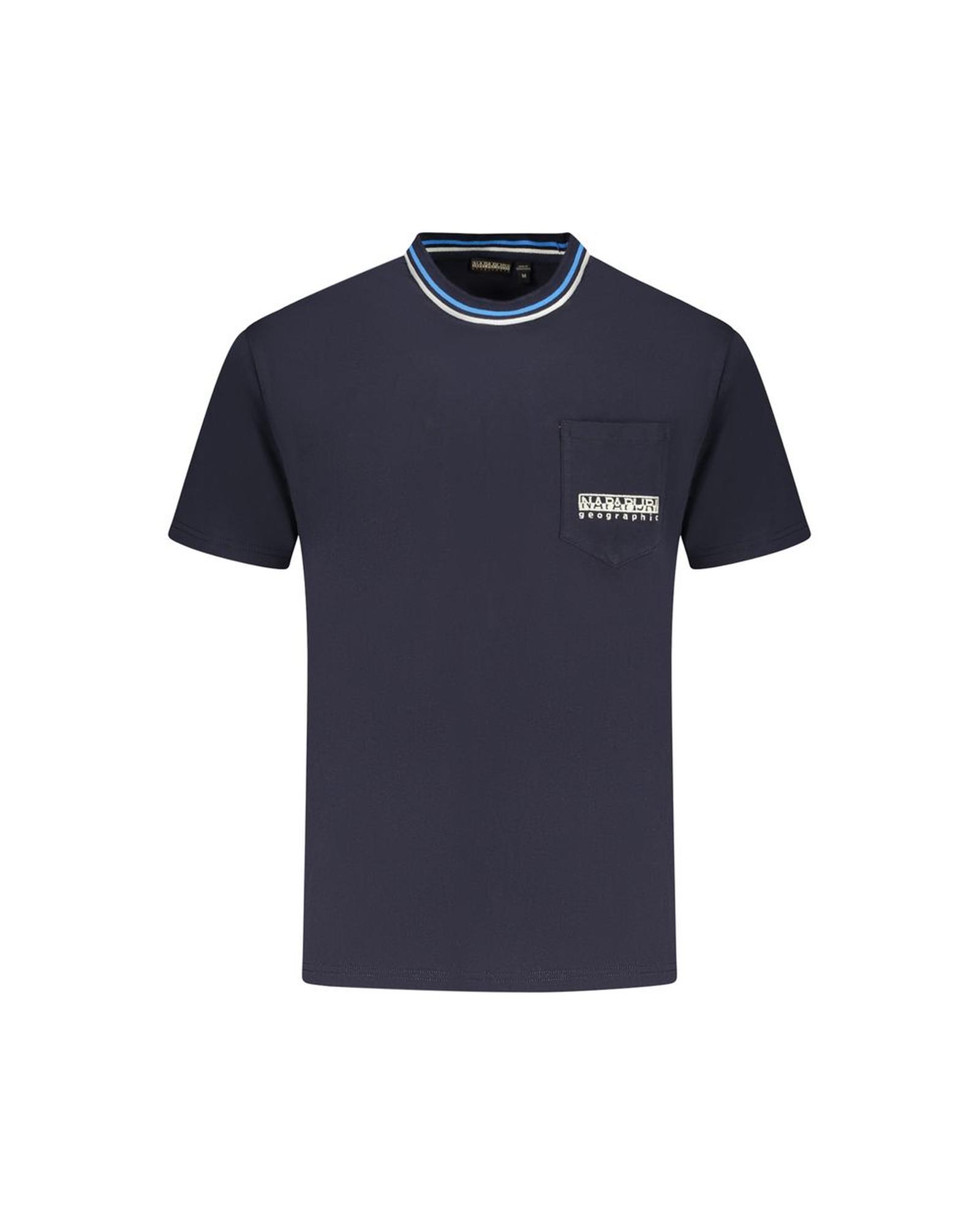 V539-NA-35874-S-202506171341-00 Napapijri Men's Blue Cotton T-Shirt - S - Image 1