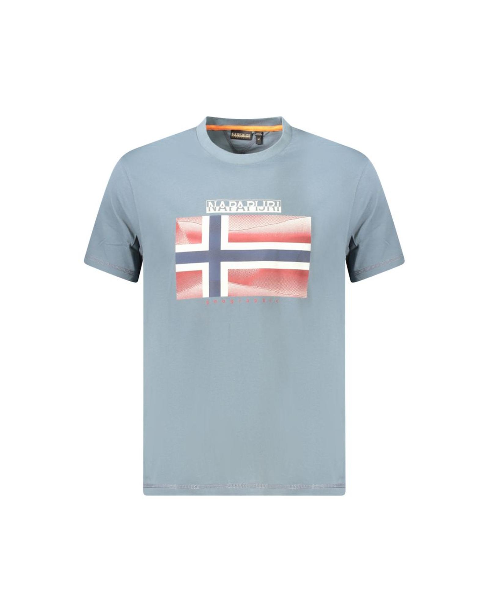 V539-NA-35883-L-202506171345-00 Napapijri Men's Gray Cotton T-Shirt - L - Image 1