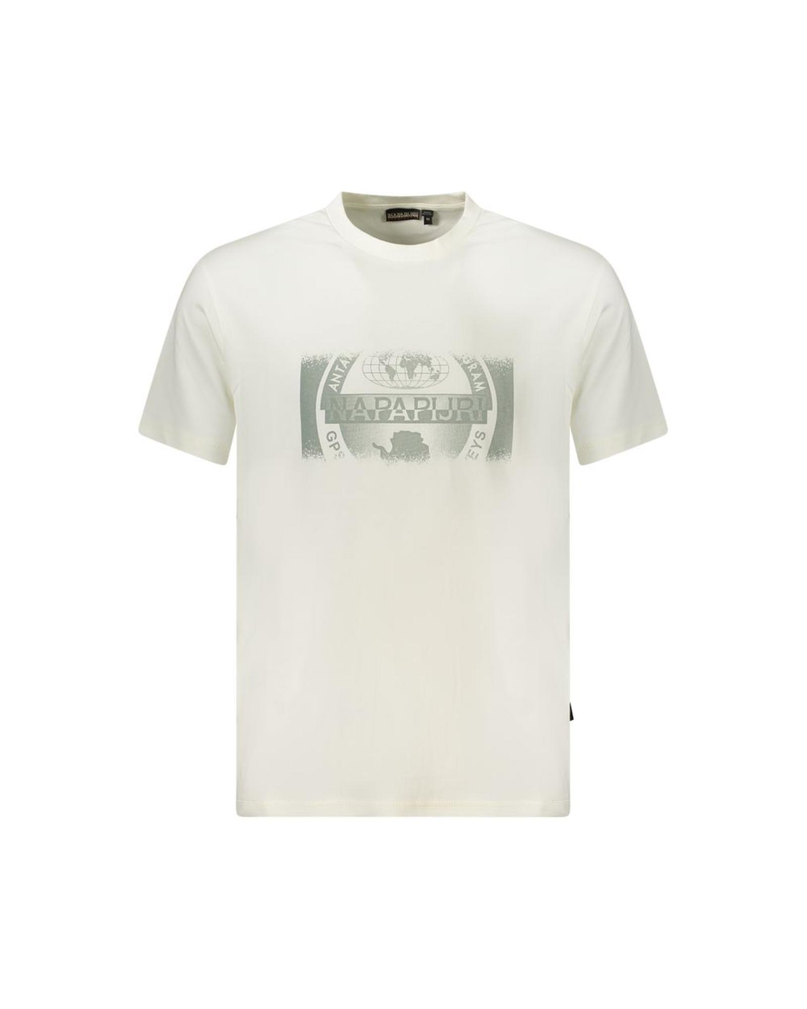 V539-NA-35884-S-202506171042-00 Napapijri Men's White Cotton T-Shirt - S - Image 1
