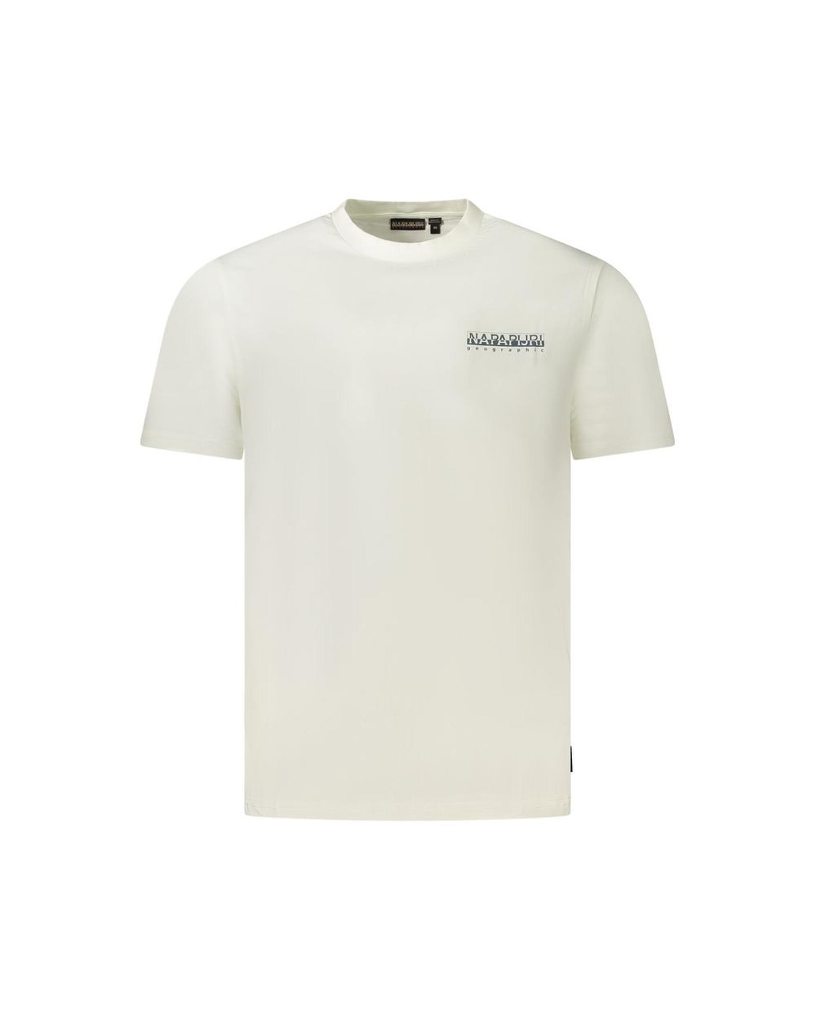 V539-NA-35886-XL-202506171046-00 Napapijri Men's White Cotton T-Shirt - XL - Image 1