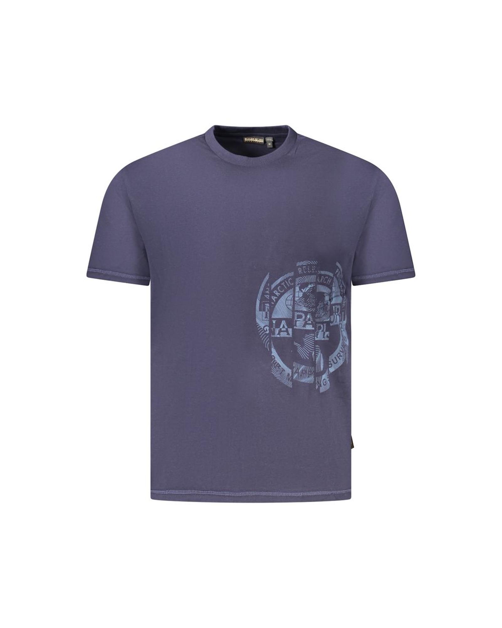 V539-NA-35888-M-202506171047-00 Napapijri Men's Blue Cotton T-Shirt - M - Image 1