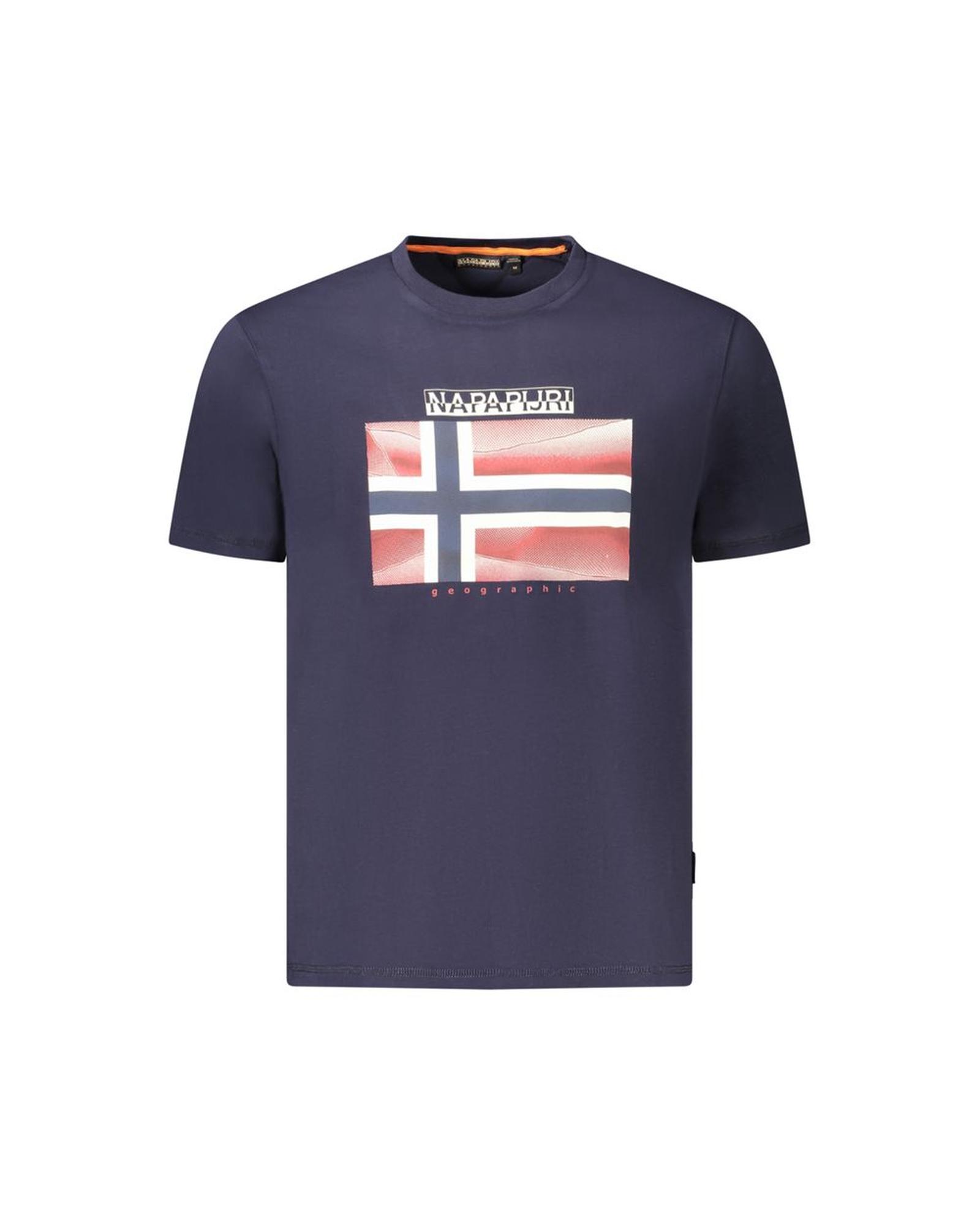 V539-NA-35895-M-202506171112-00 Napapijri Men's Blue Cotton T-Shirt - M - Image 1