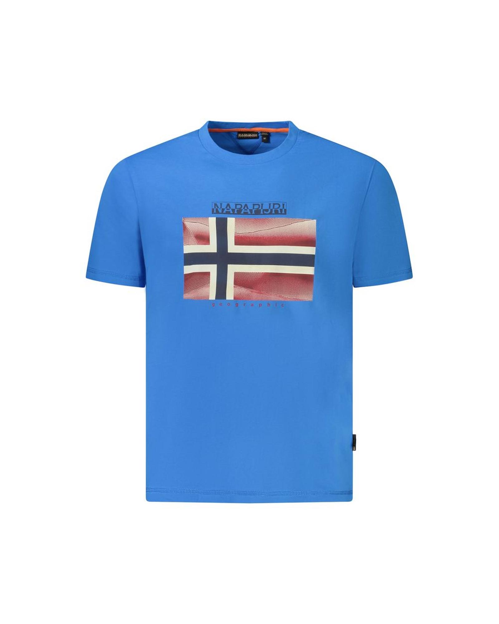 V539-NA-35902-M-202506171125-00 Napapijri Men's Blue Cotton T-Shirt - M - Image 1