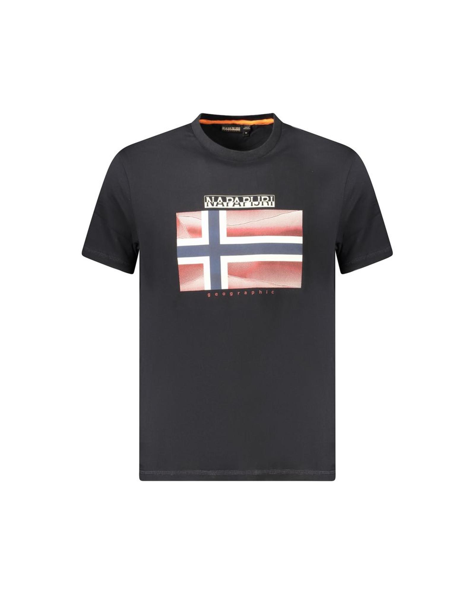 V539-NA-35904-M-202506171127-00 Napapijri Men's Black Cotton T-Shirt - M - Image 1