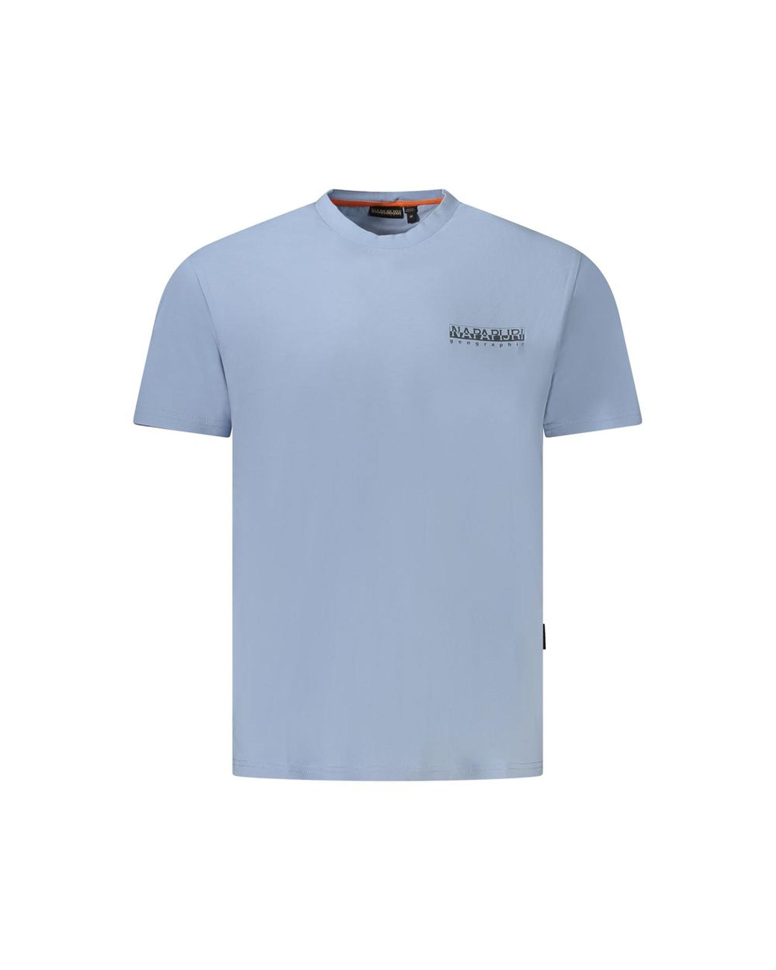 V539-NA-35907-XL-202506171131-00 Napapijri Men's Light Blue Organic Cotton TShirt - XL - Image 1