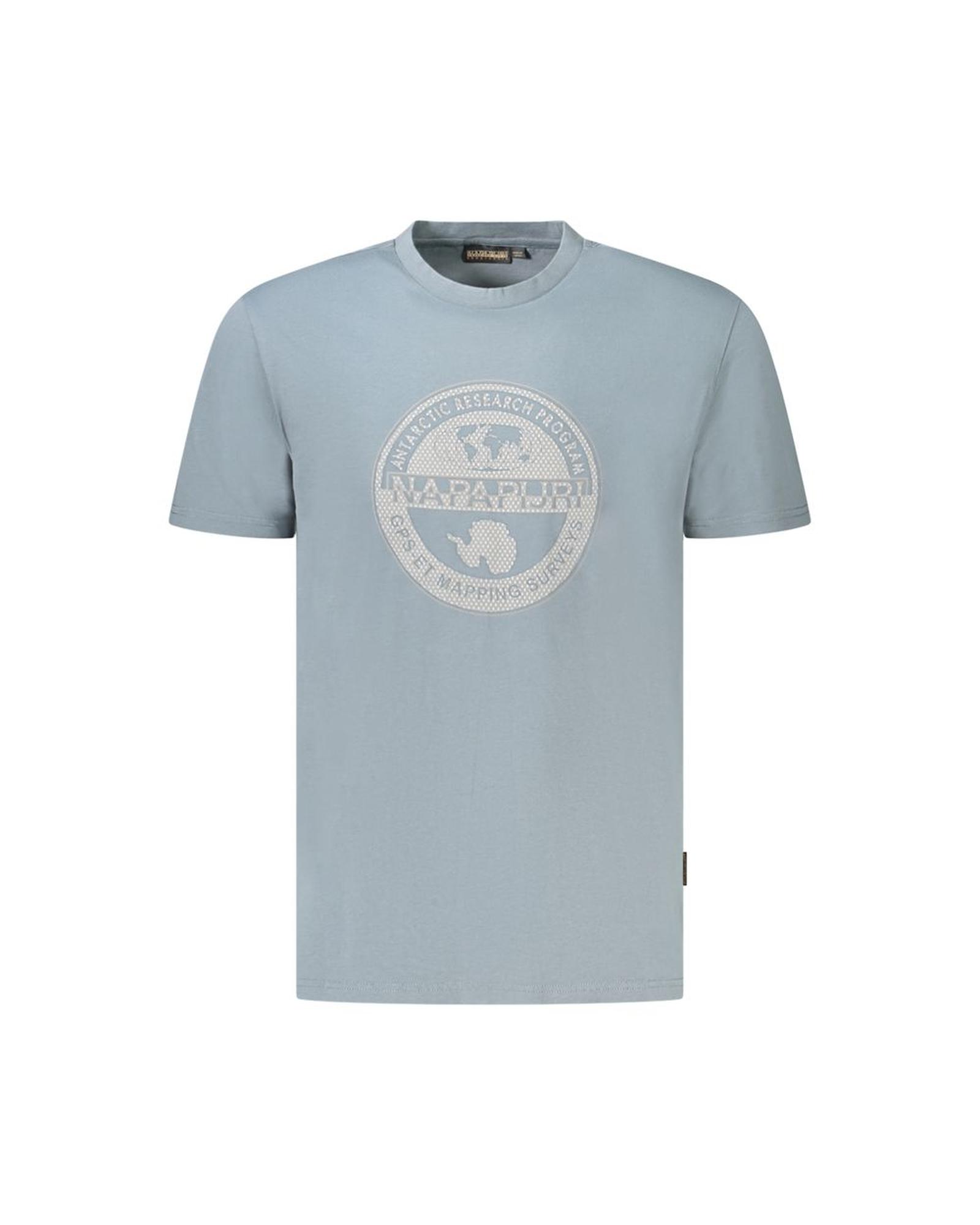 V539-NA-35912-M-202506171136-00 Napapijri Men's Gray Cotton T-Shirt - M - Image 1
