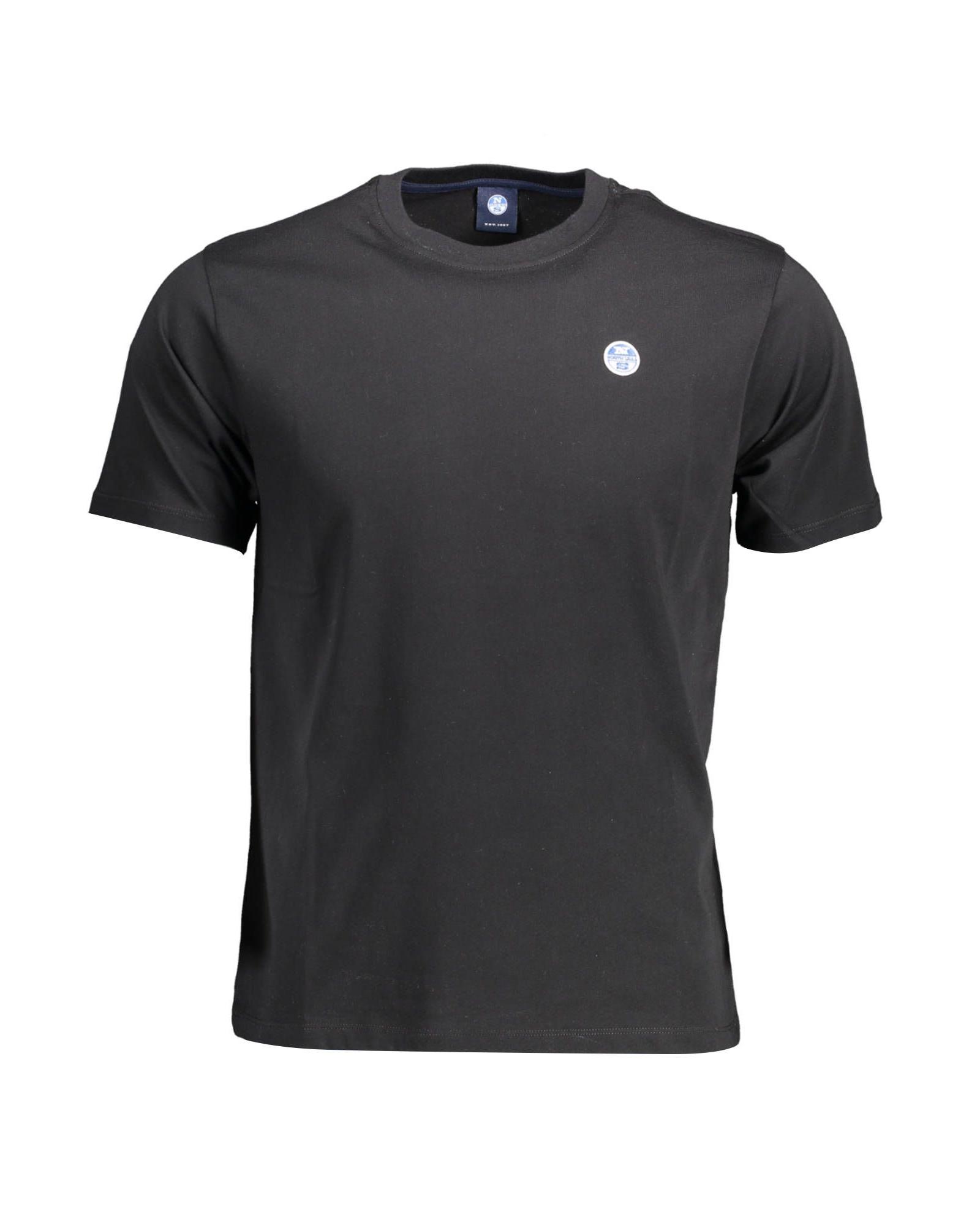 V539-NO-10773-XL-202506171212-00 North Sails Men's Sleek Black Round Neck Tee with Logo Accent - XL - Image 1