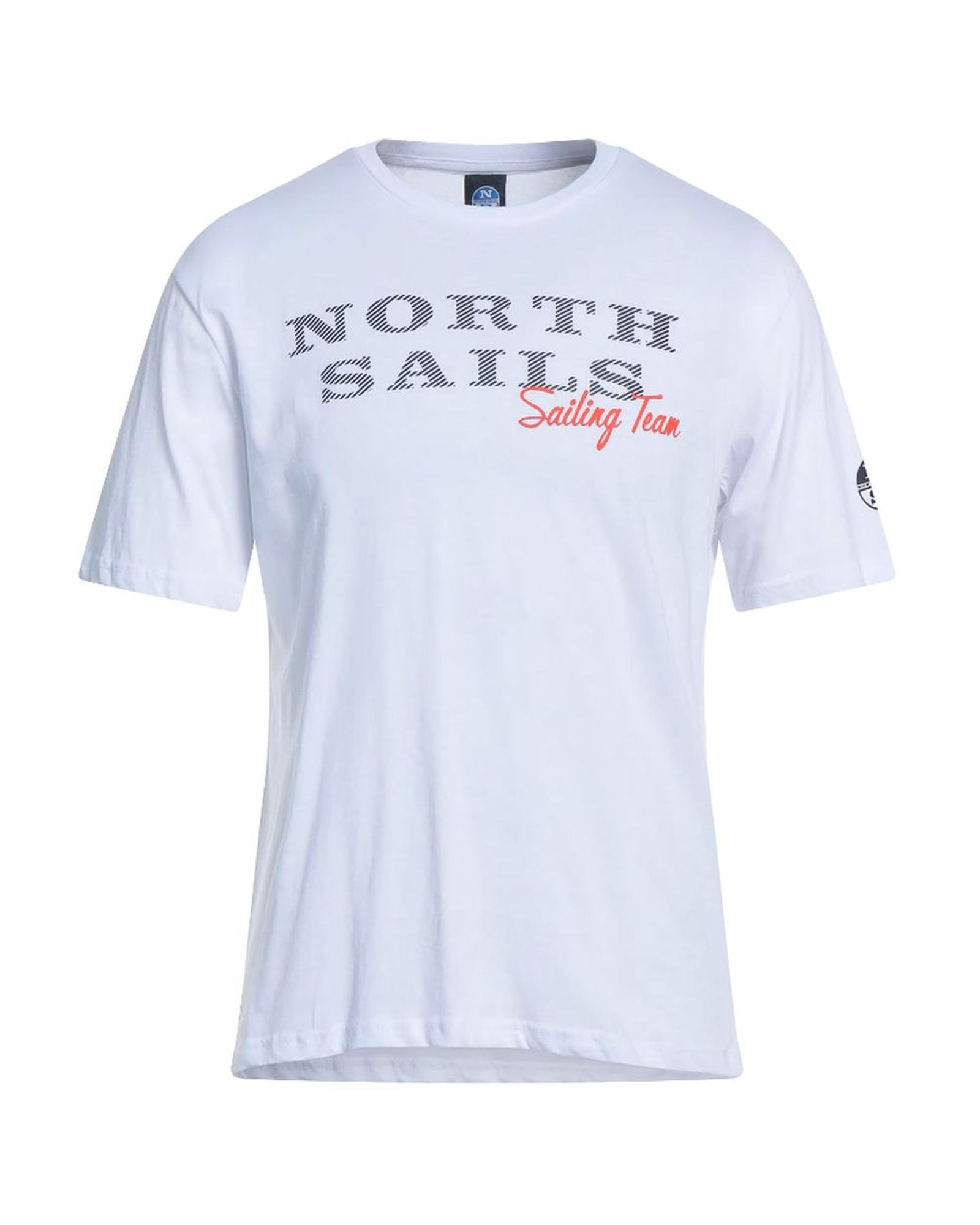 V539-NO-12776-M-202506171220-00 North Sails Men's Pristine White Rubber Logo Tee - M - Image 1