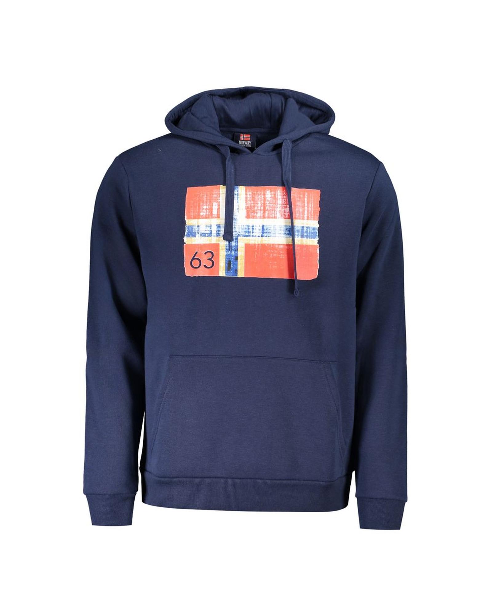 V539-NO-31789-XXL-202506171716-00 Norway 1963 Men's Blue Cotton Hoodie - 2XL - Image 1