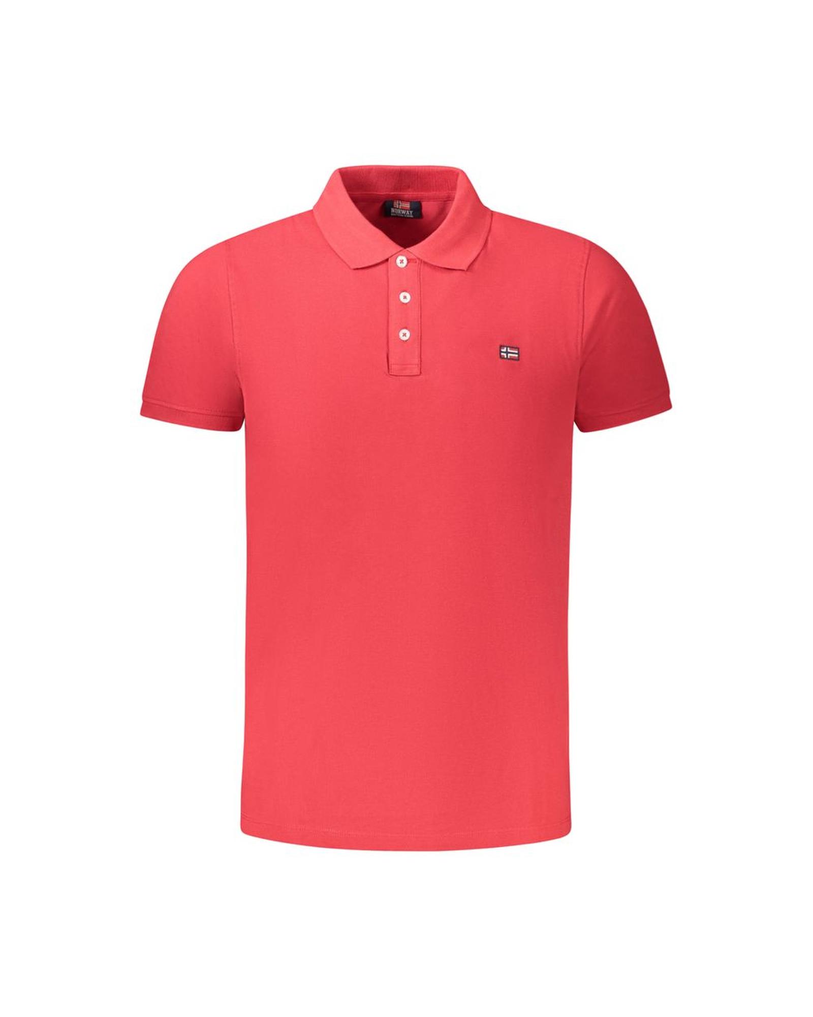 V539-NO-35486-S-202506180005-00 Norway 1963 Men's Red Cotton Polo Shirt - S - Image 1