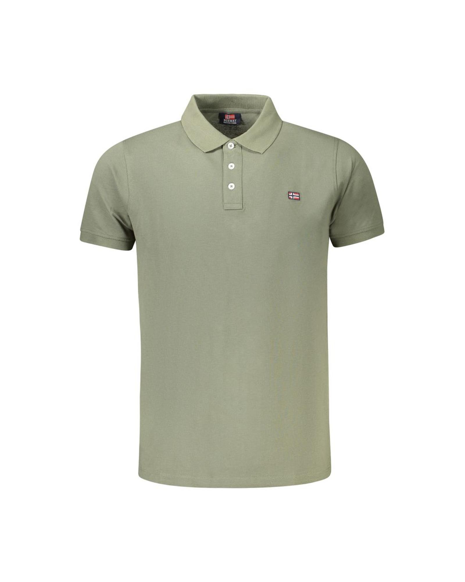 V539-NO-35492-M-202506180011-00 Norway 1963 Men's Green Cotton Polo Shirt - M - Image 1