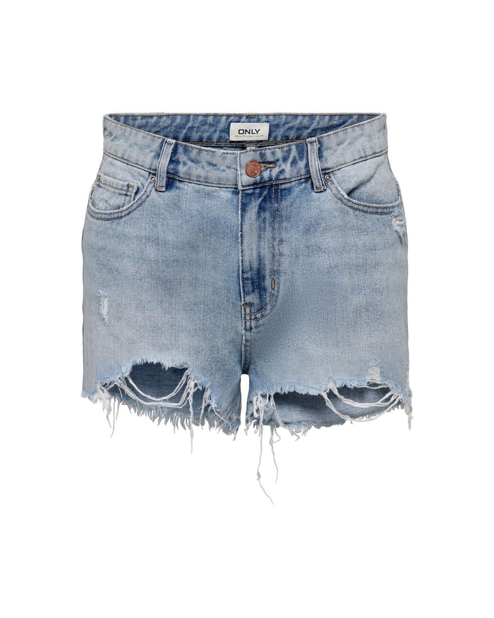 V539-ON-8071400347-IT44L-202506180415-00 Only Women's Light Blue Cotton Short - 44 IT - Image 1
