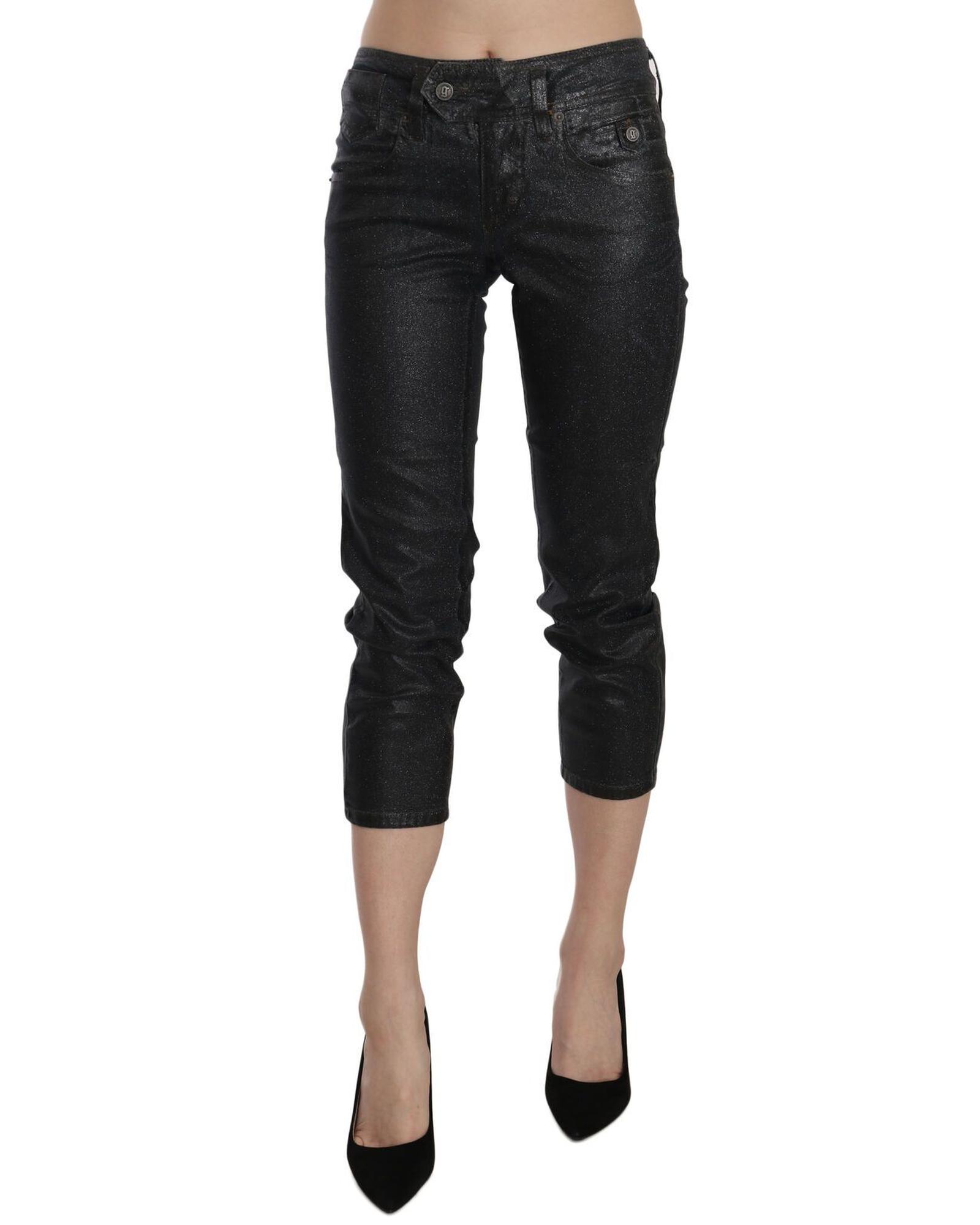 V539-PAN70468-29-202509011450-00 New GALLIANO Mid Waist Slim Leg Cropped Jeans W29 US Women - Image 1