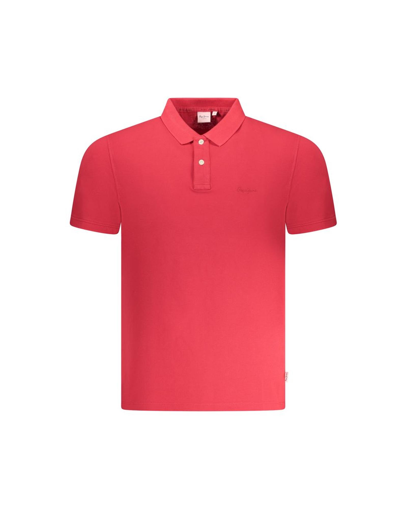 V539-PE-35270-M-202506180220-00 Pepe Jeans Men's Red Cotton Polo Shirt - M - Image 1