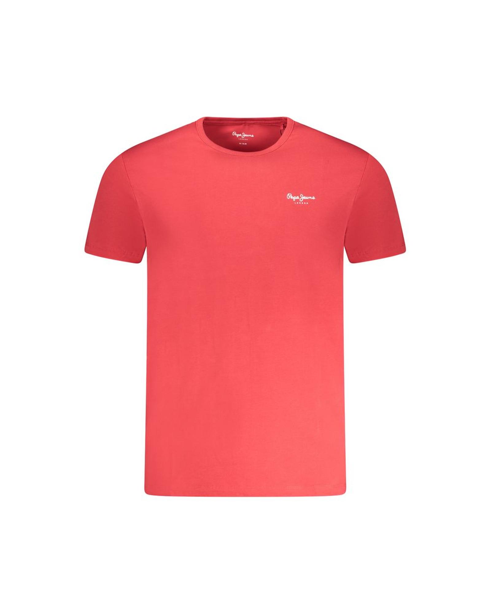 V539-PE-35272-XL-202506180222-00 Pepe Jeans Men's Red Cotton T-Shirt - XL - Image 1