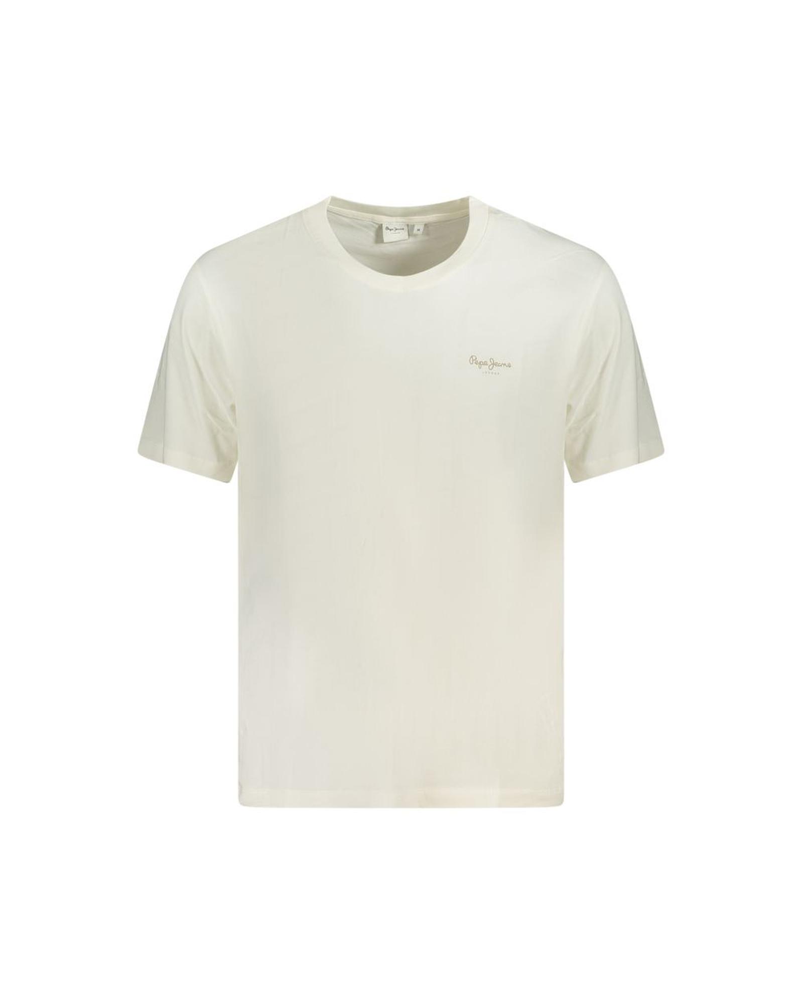 V539-PE-35556-XL-202506180226-00 Pepe Jeans Men's White Cotton T-Shirt - XL - Image 1