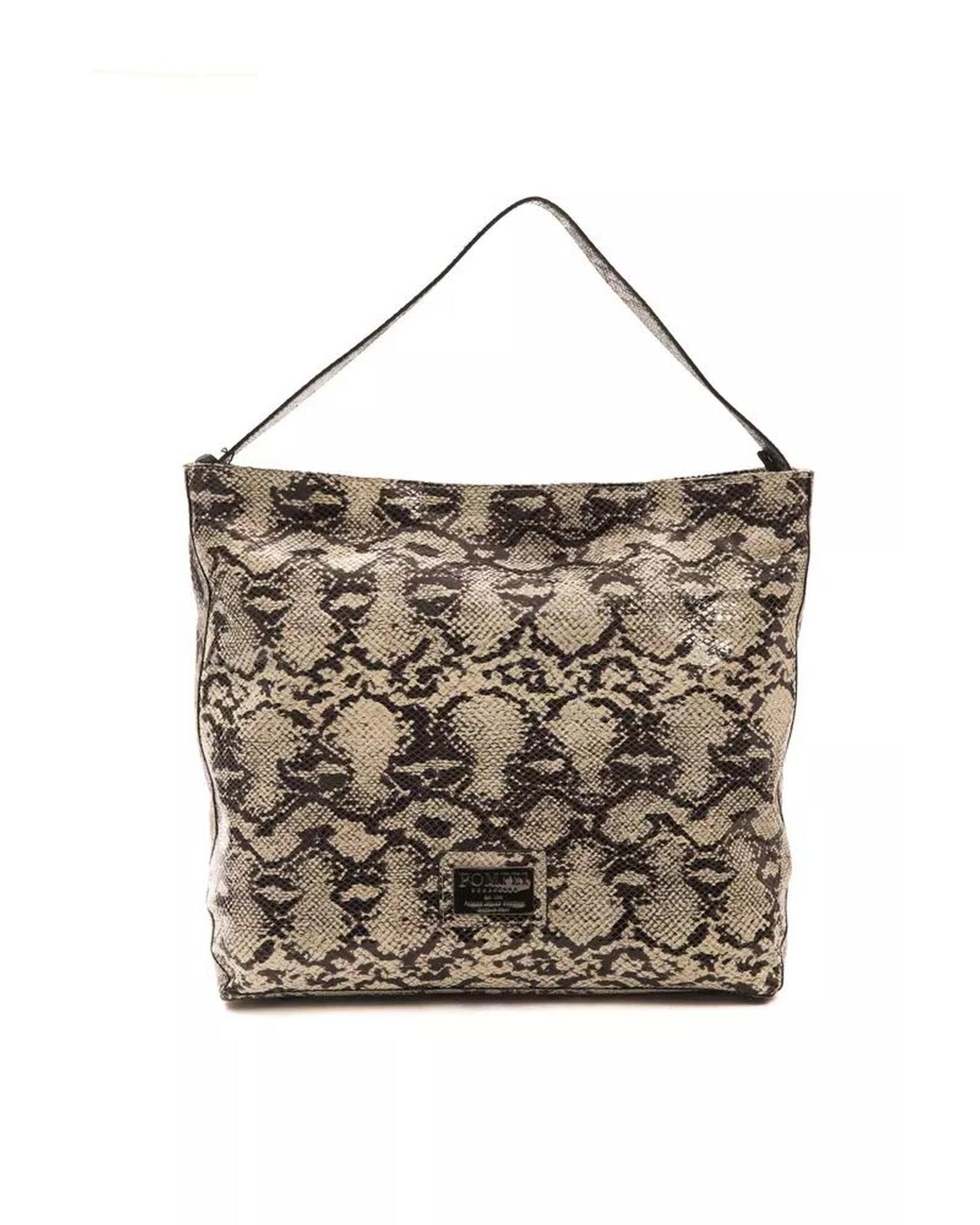 V539-PO-5785-202506180330-00 Pompei Donatella Women's Chic Python Print Leather Shoulder Bag - One Size - Image 1