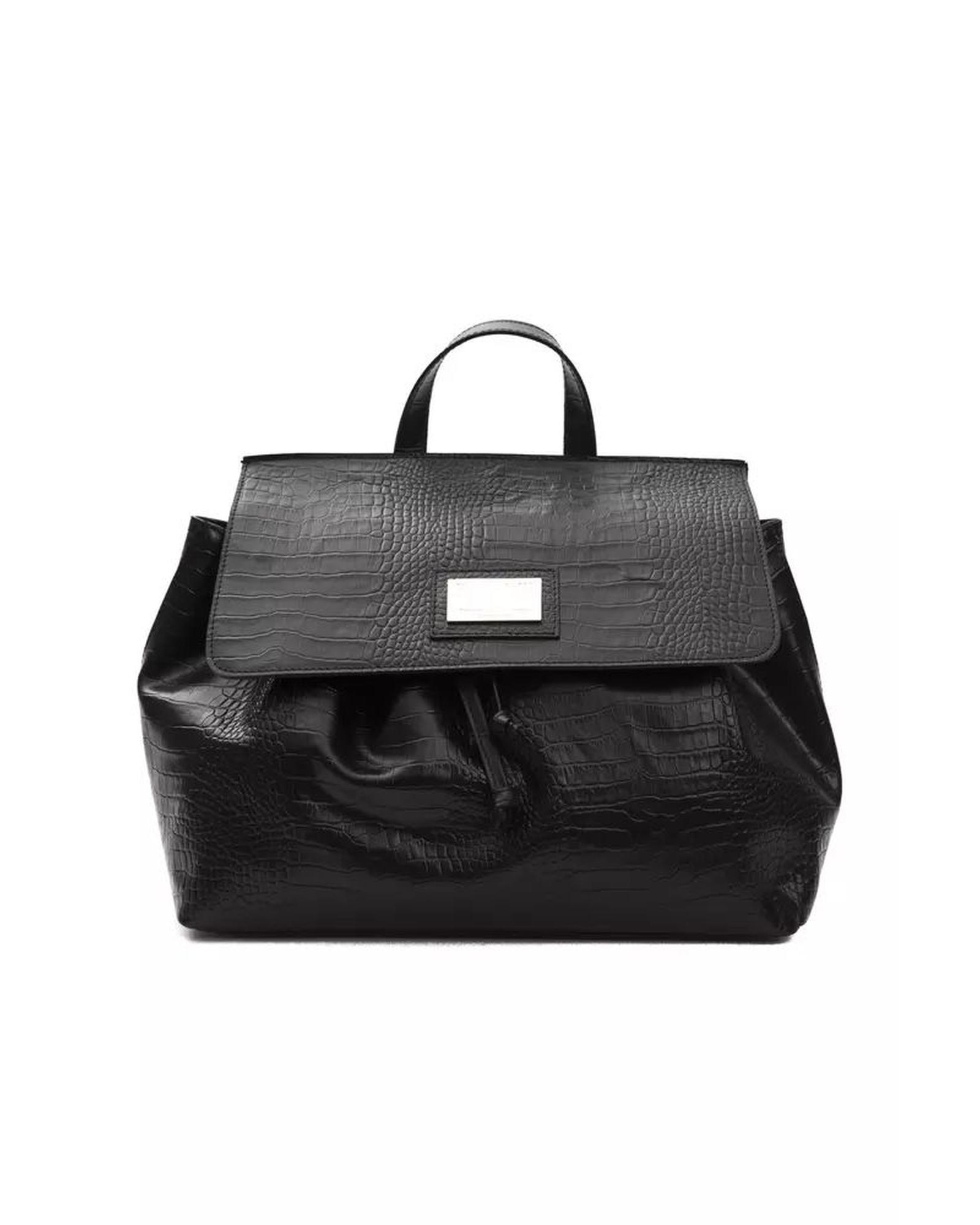 V539-PO-5824-202506180332-00 Pompei Donatella Women's Chic Convertible Croc-Print Leather Bag - One Size - Image 1
