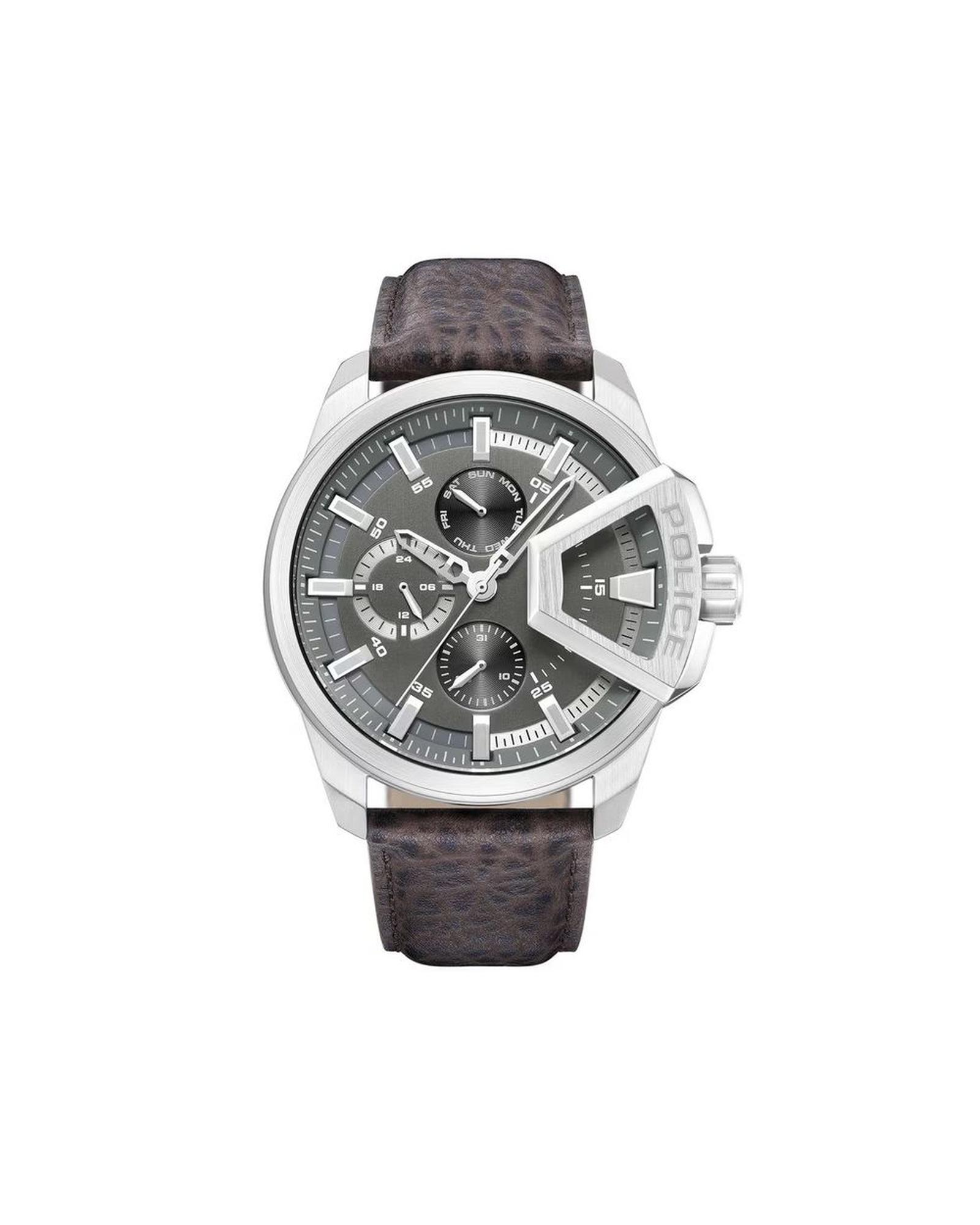 V539-POPEWJF0005703AC-202506180352-00 Police Men's Brown Leather Watch - One Size - Image 1
