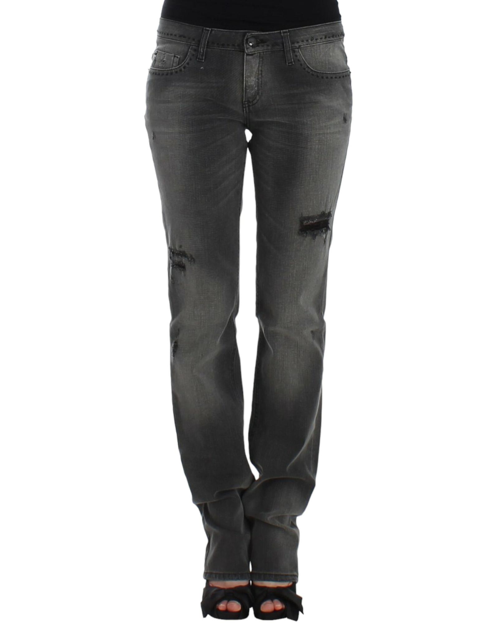 V539-SIG12557-1-202509010520-00 CNC Costume National Gray Straight Leg Jeans W24 US Women - Image 1