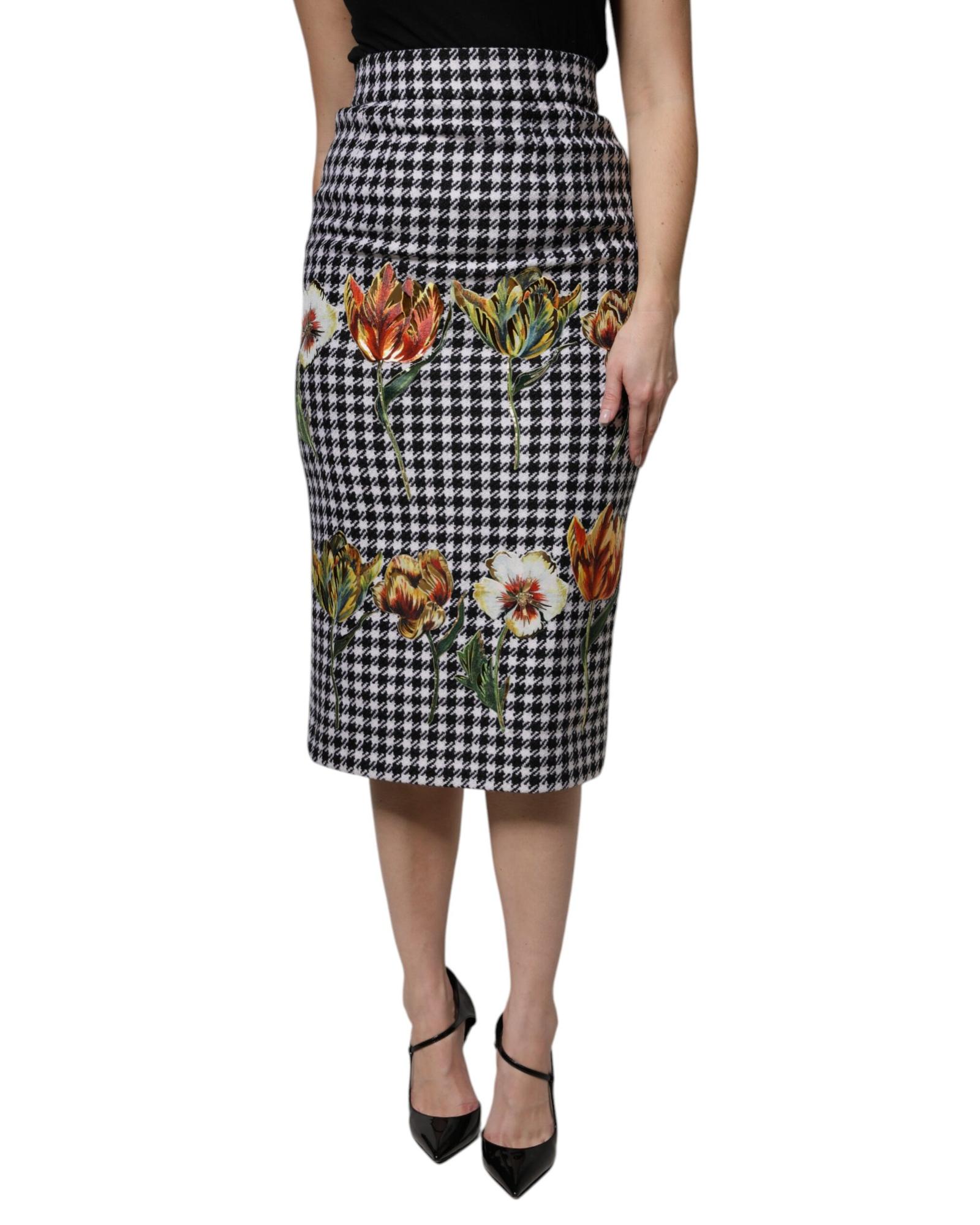 V539-SKI2084-38-202506180547-00 Dolce & Gabbana Women's Multicolor Floral Print High Waist Pencil Cut Skirt - 38 IT - Image 1
