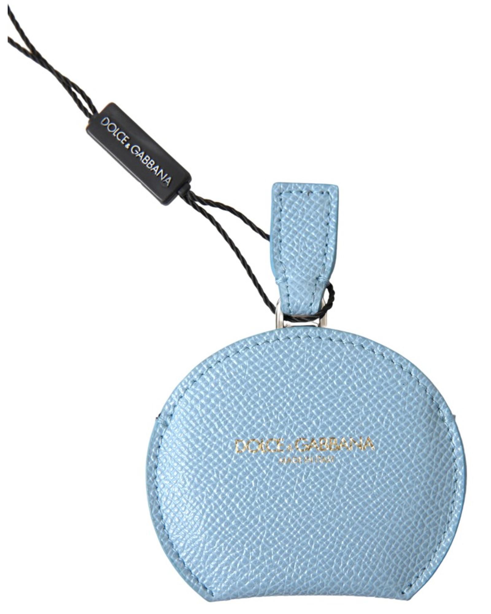 V539-SMY101192-176430-00 Dolce & Gabbana Women's Light Blue Calfskin Leather Mirror Holder - One Size - Image 1