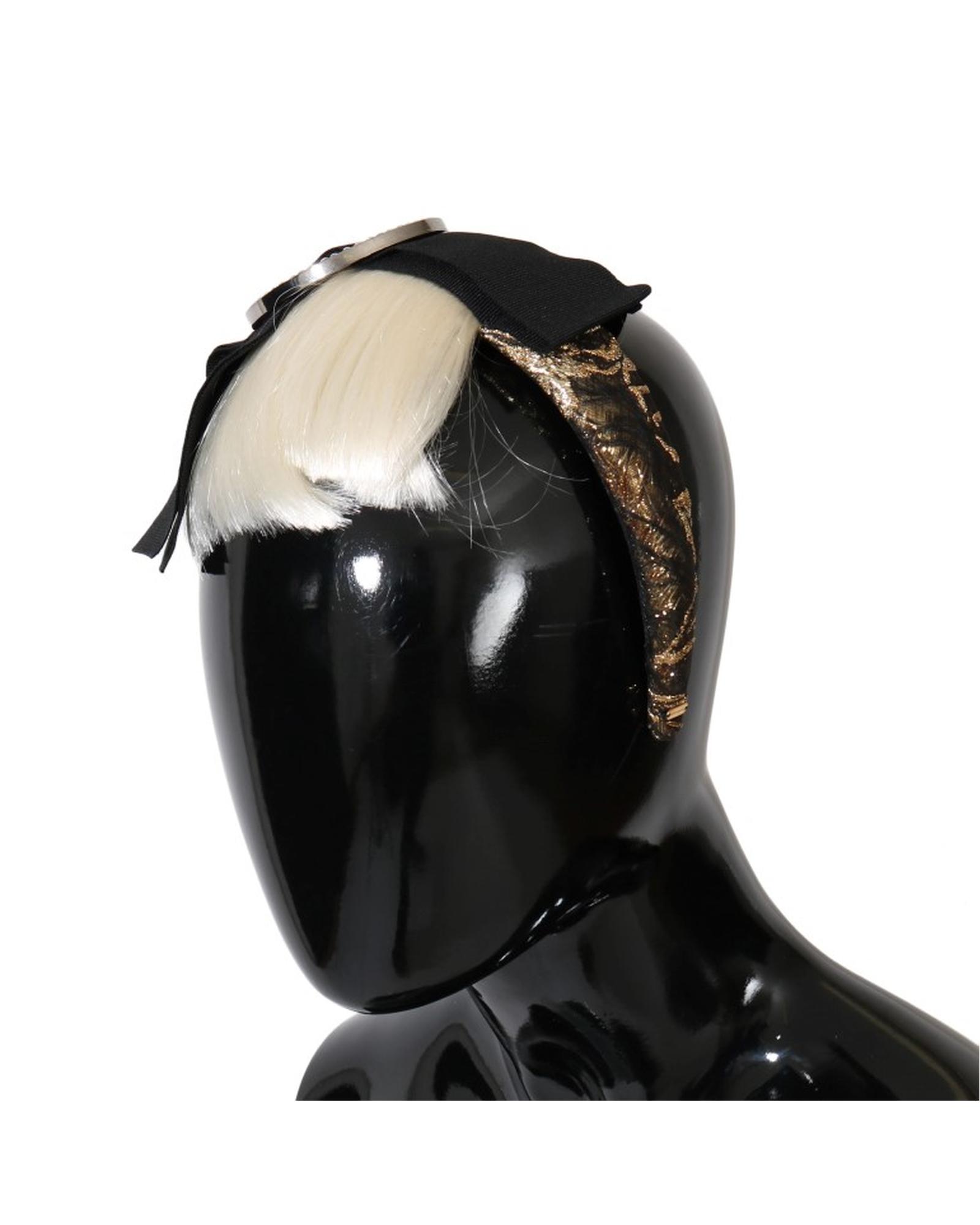 V539-SMY1071-202509010625-00 Dolce & Gabbana Crystal and White Hair Diadem Headband One Size Women - Image 1