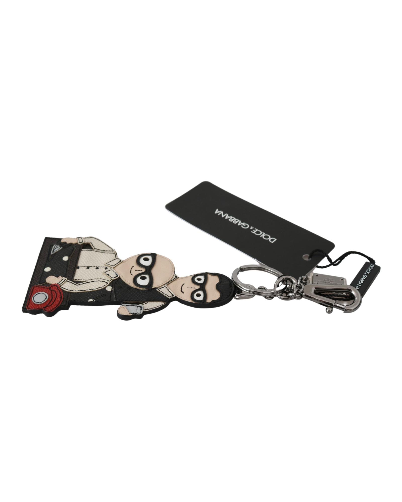 V539-SMY3019-202509010730-00 Dolce & Gabbana Keychain with Logo Badge and Leather Applique One Size Women - Image 1