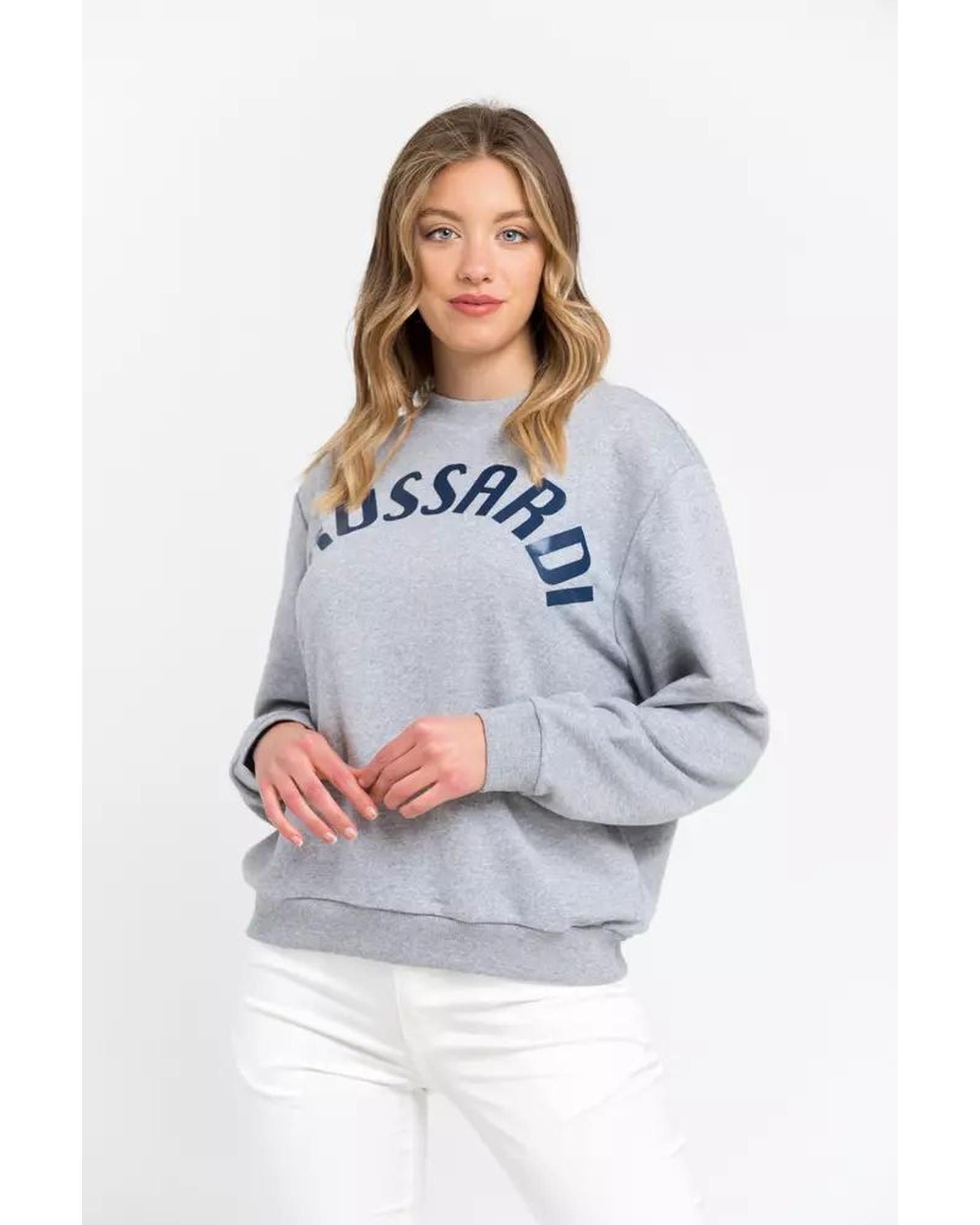 V539-TR-21546-XS-202509011545-00 Oversized Round-neck Sweatshirt with Maxi Lettering XS Women - Image 1