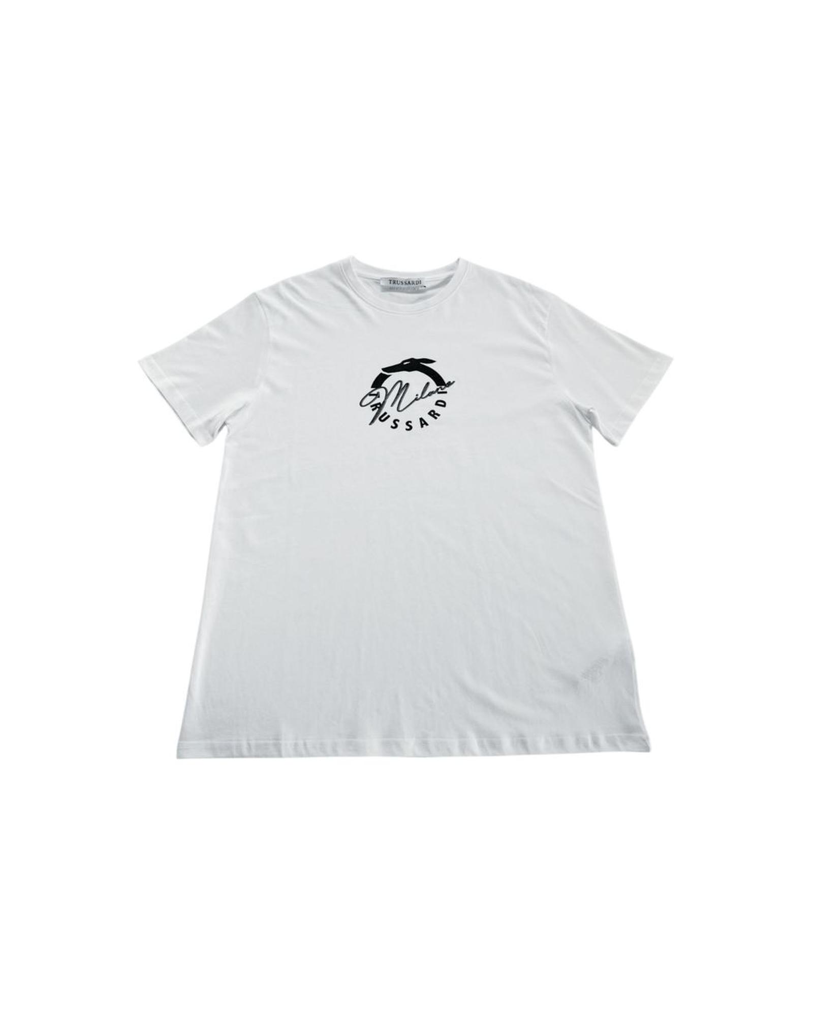 V539-TR-24795-L-202506181321-00 Trussardi Beachwear Men's White Cotton T-Shirt - L - Image 1